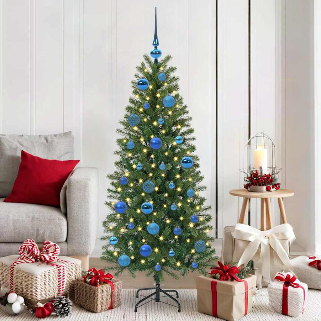 FLINRA Christmas Bauble Set with 150 LEDs 61 pcs Blue Plastic - Casper Homes