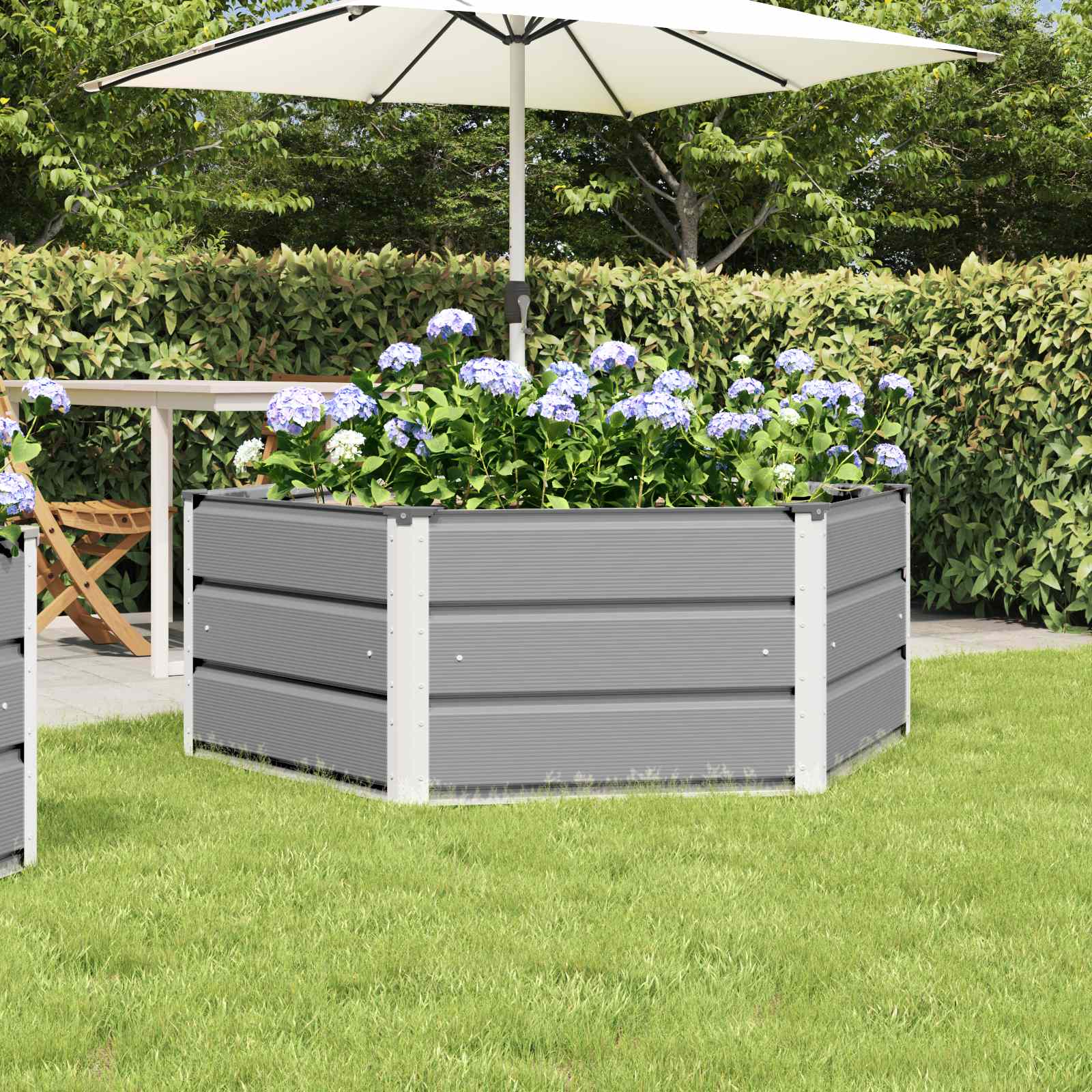 DENLOFT Planter Light 129x129x45 cm Steel - Grey - Design Hut