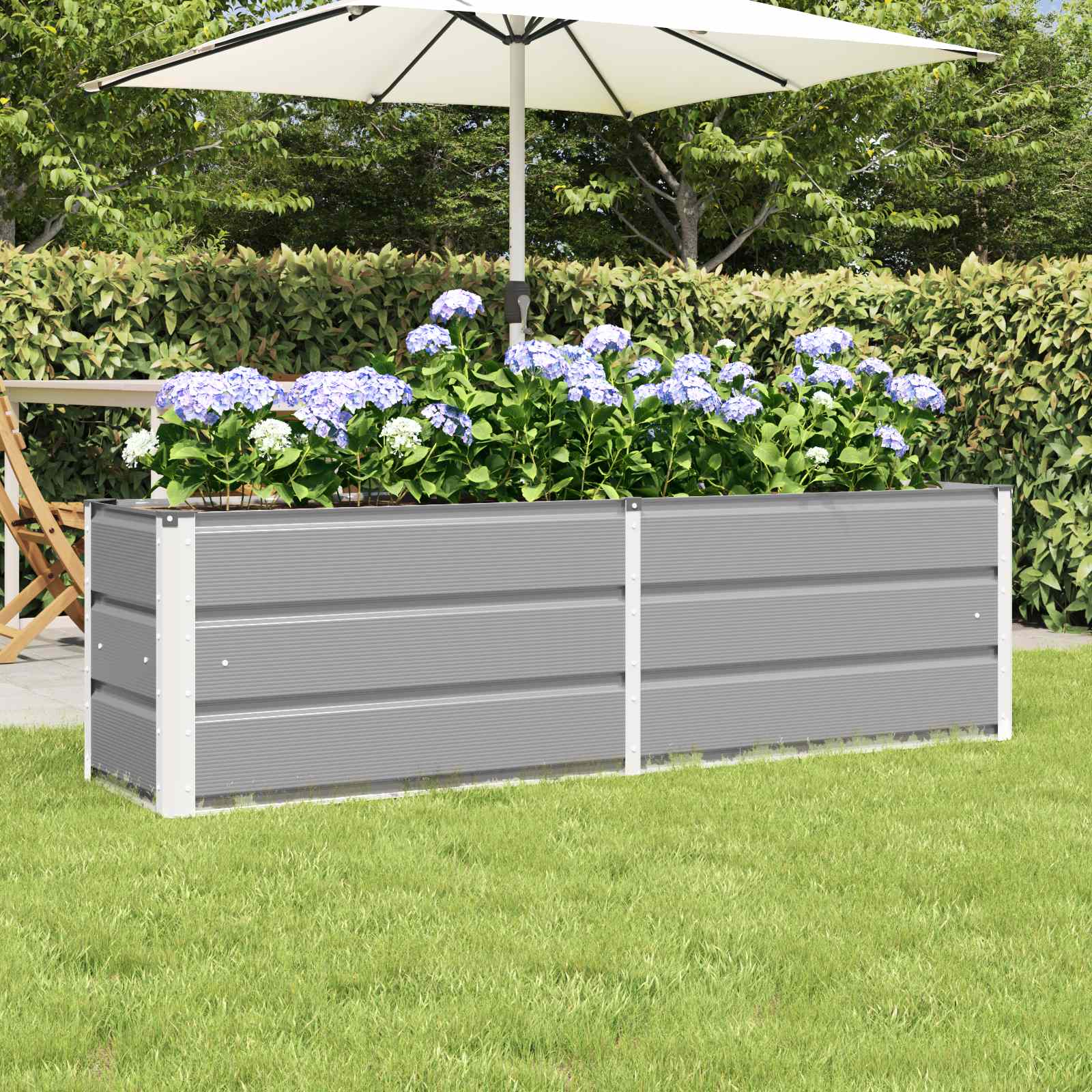 DENLOFT Planter Light 160x40x45 cm Steel - Grey - Design Hut