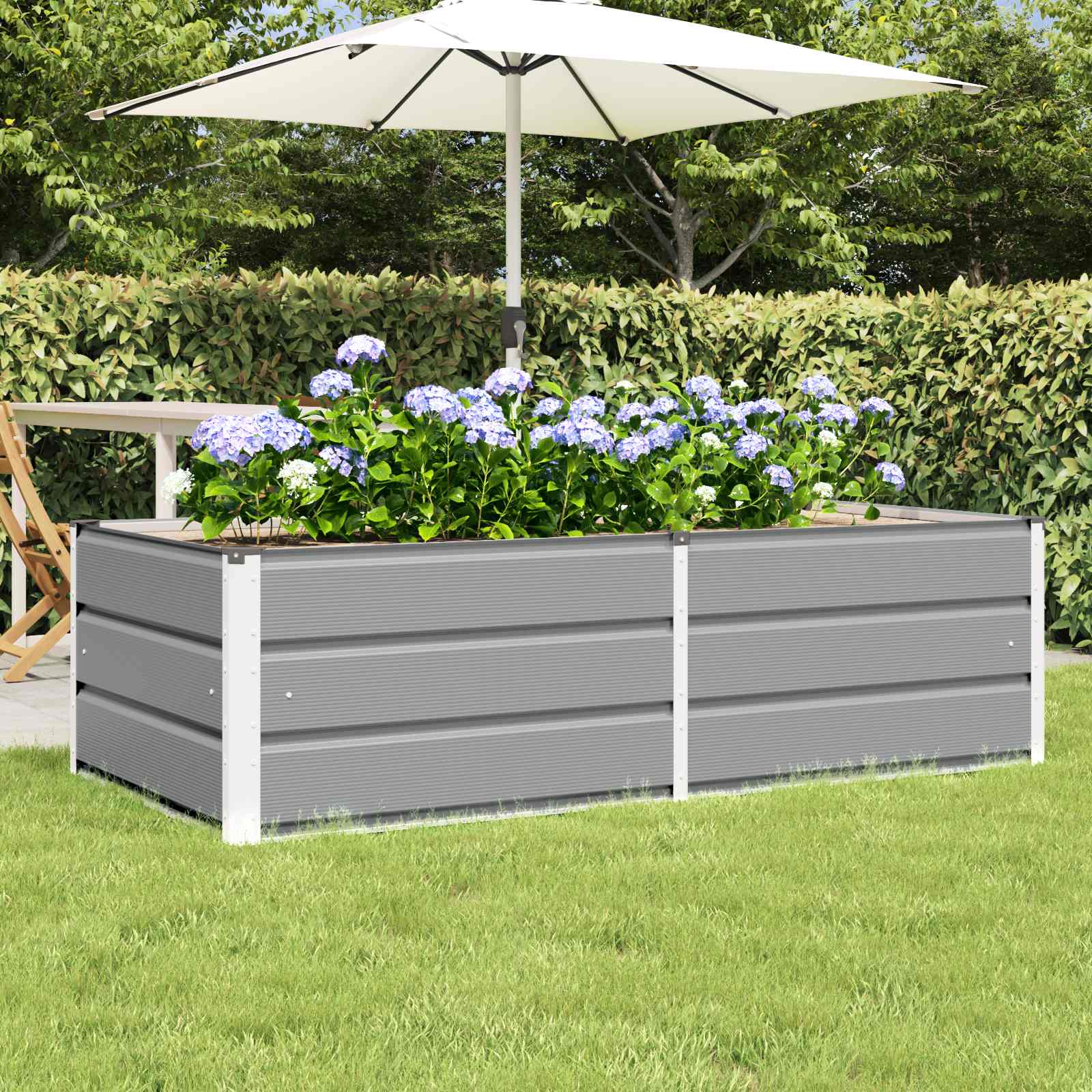 EVACOVE Planter Light 160x80x45 cm Steel - Grey - Design Hut