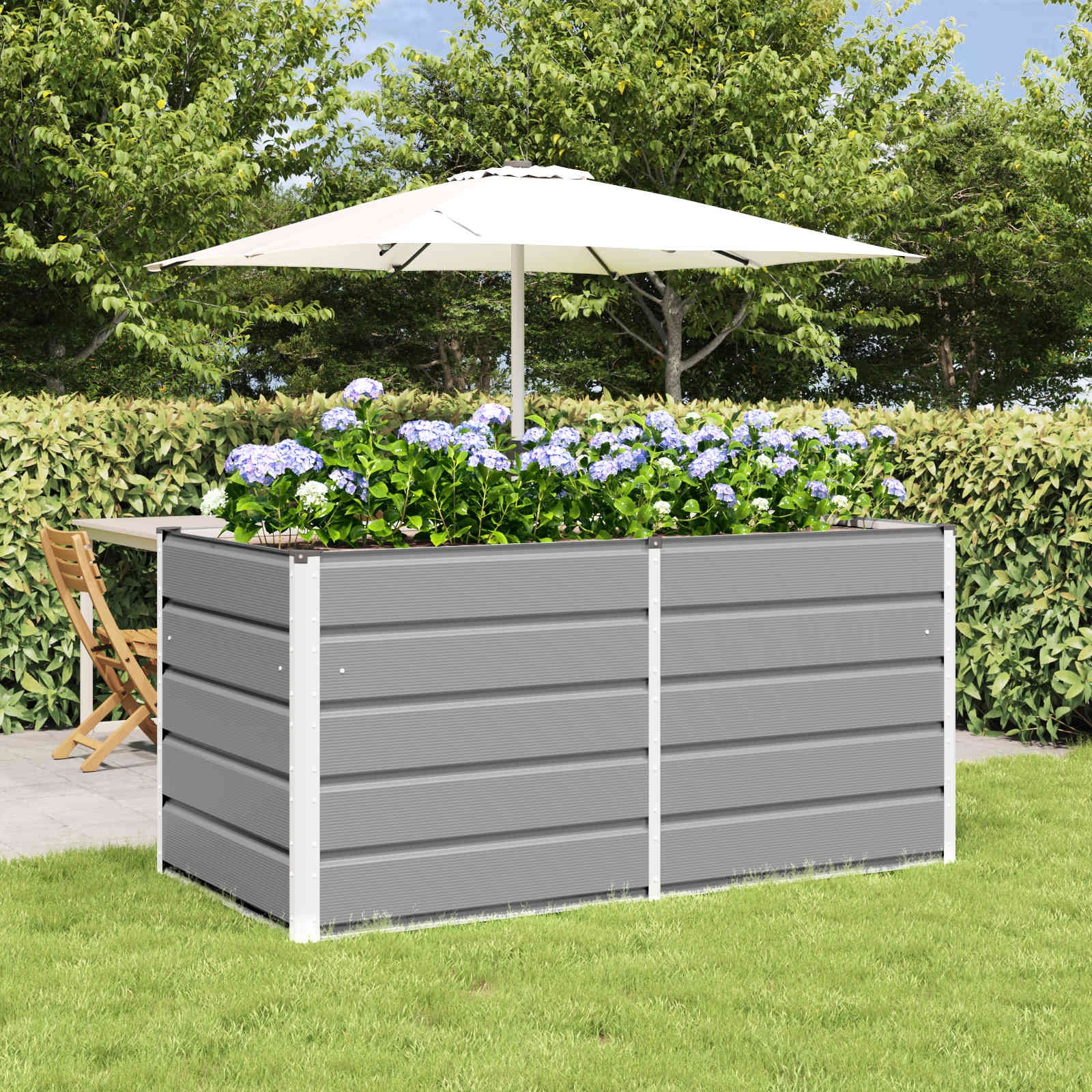 EVACOVE Planter Light 160x80x75 cm Steel - Grey - Design Hut