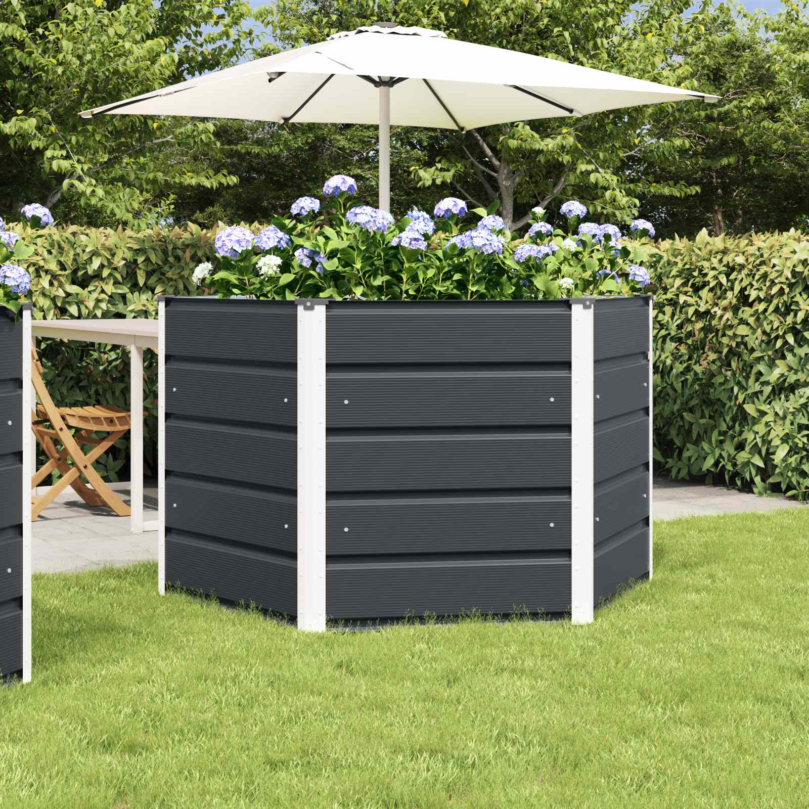 FROW Planter Anthracite 129x129 x75 cm Steel - Design Hut