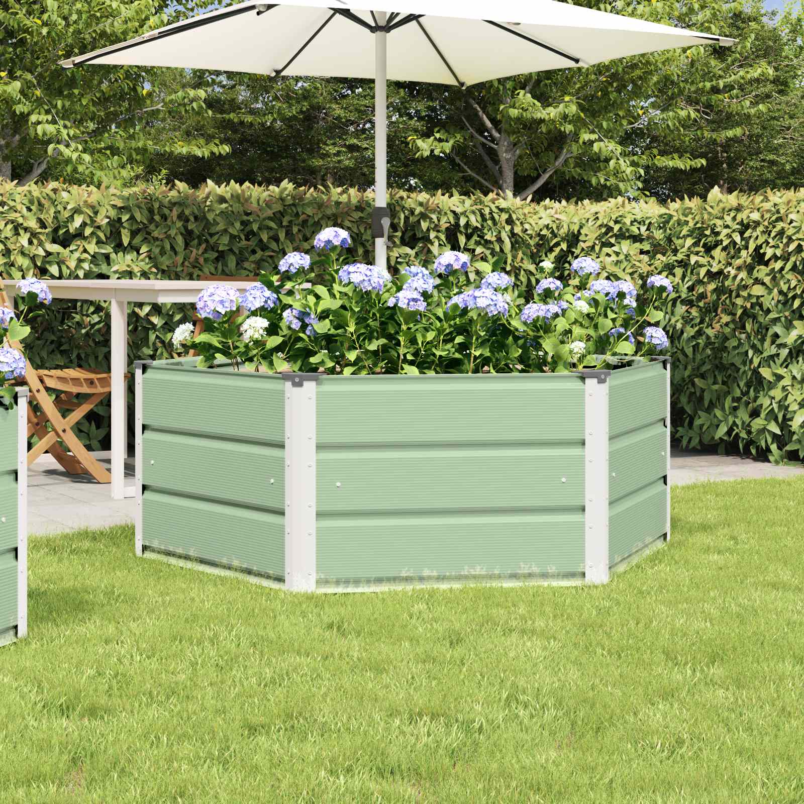 SADALE Planter Pastel 129x129x45 cm Steel - Green - Design Hut