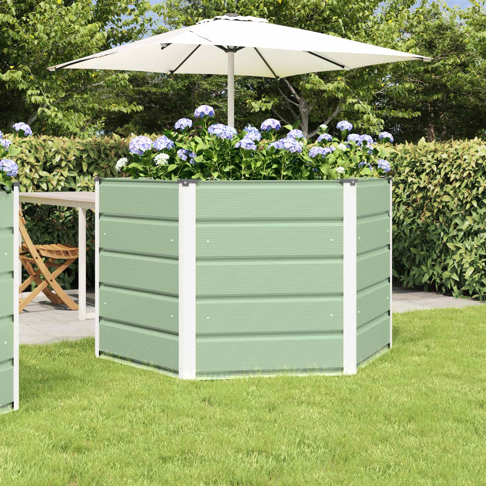 SADALE Planter Pastel 129x129 x75 cm Steel - Green - Design Hut
