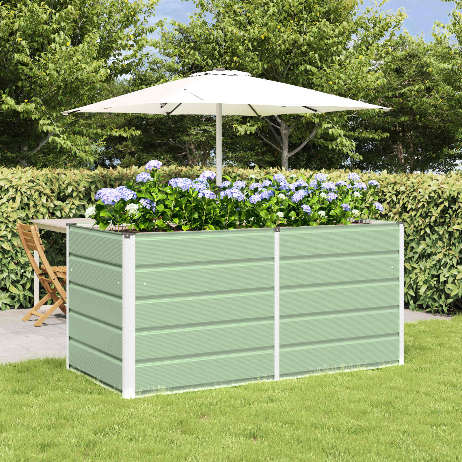 VAIWOD Planter 160x80x75 cm Steel - Green - Design Hut