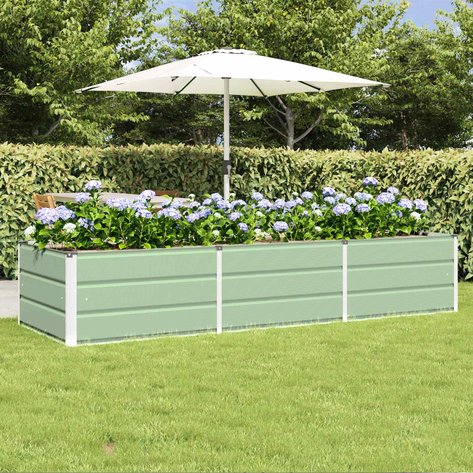 VAIWOD Planter 240x80x45 cm Steel - Green - Design Hut
