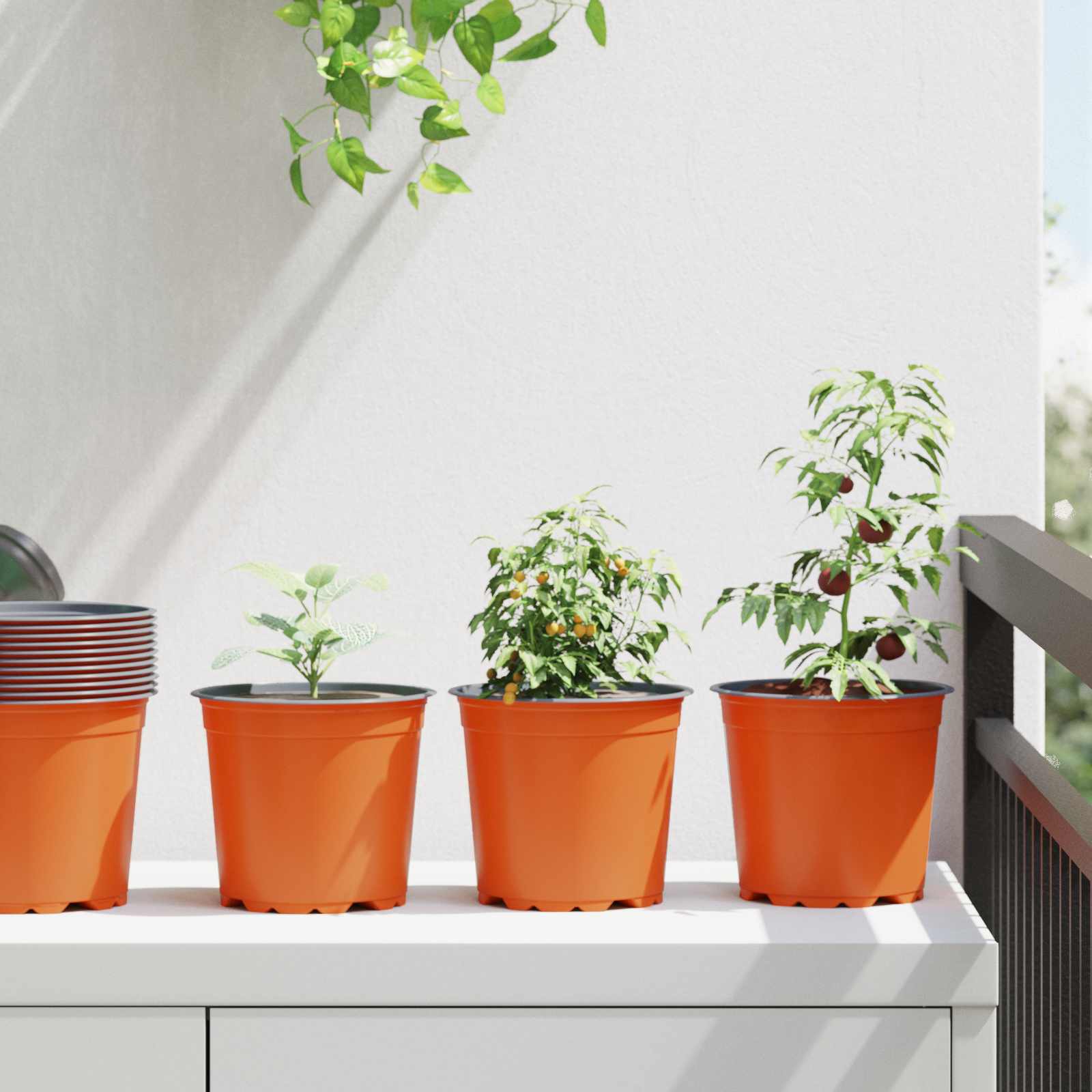 TOHVALE Flower Pot 100 pcs Ceramic Dia 15x13 cm Plastic - Design Hut