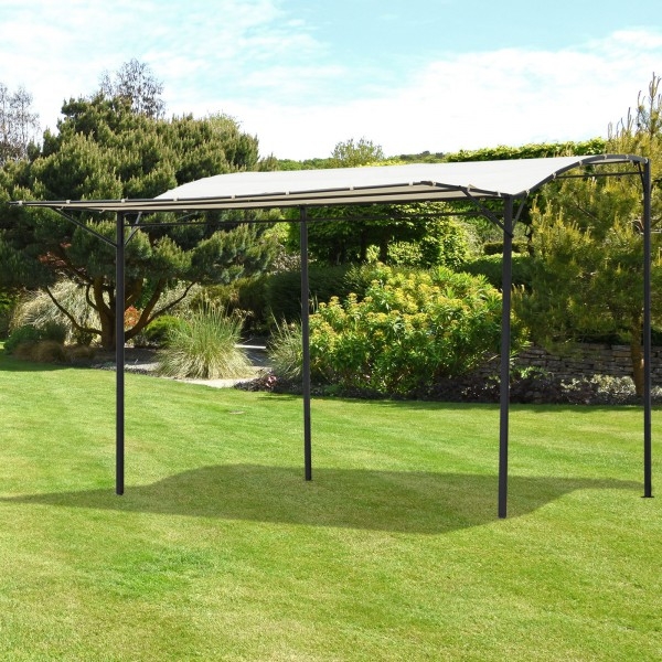 Outdoor Metal Gazebo Awning Canopy - Cream White - The Garden Savant