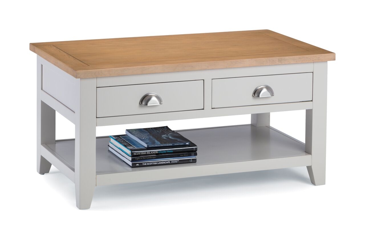 Richmond 2-Drawer Oak Coffee Table - JB Collections