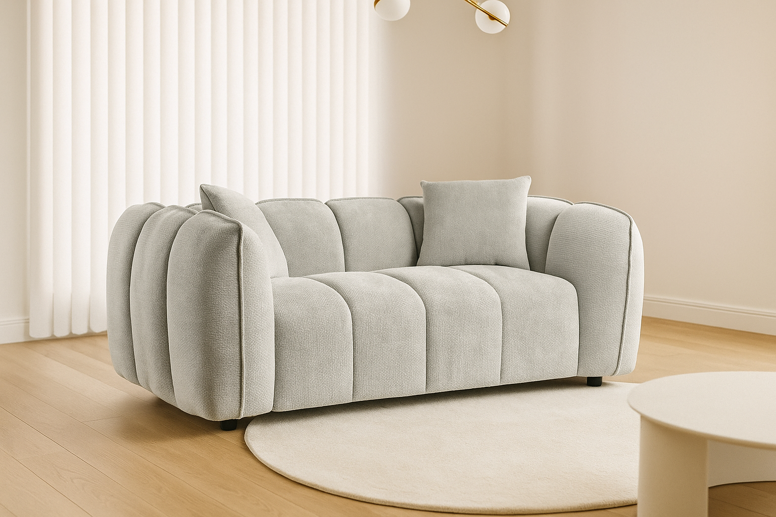 SERINZE Fabric 2 Seater Sofa - Grey - Sofa So Good