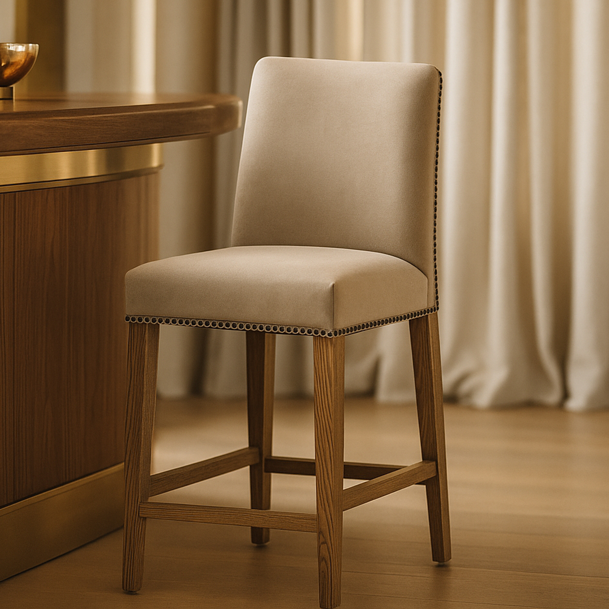 BRACKENWOOD Bar Stool Cement - Set of 2 - Galvin and Galloway