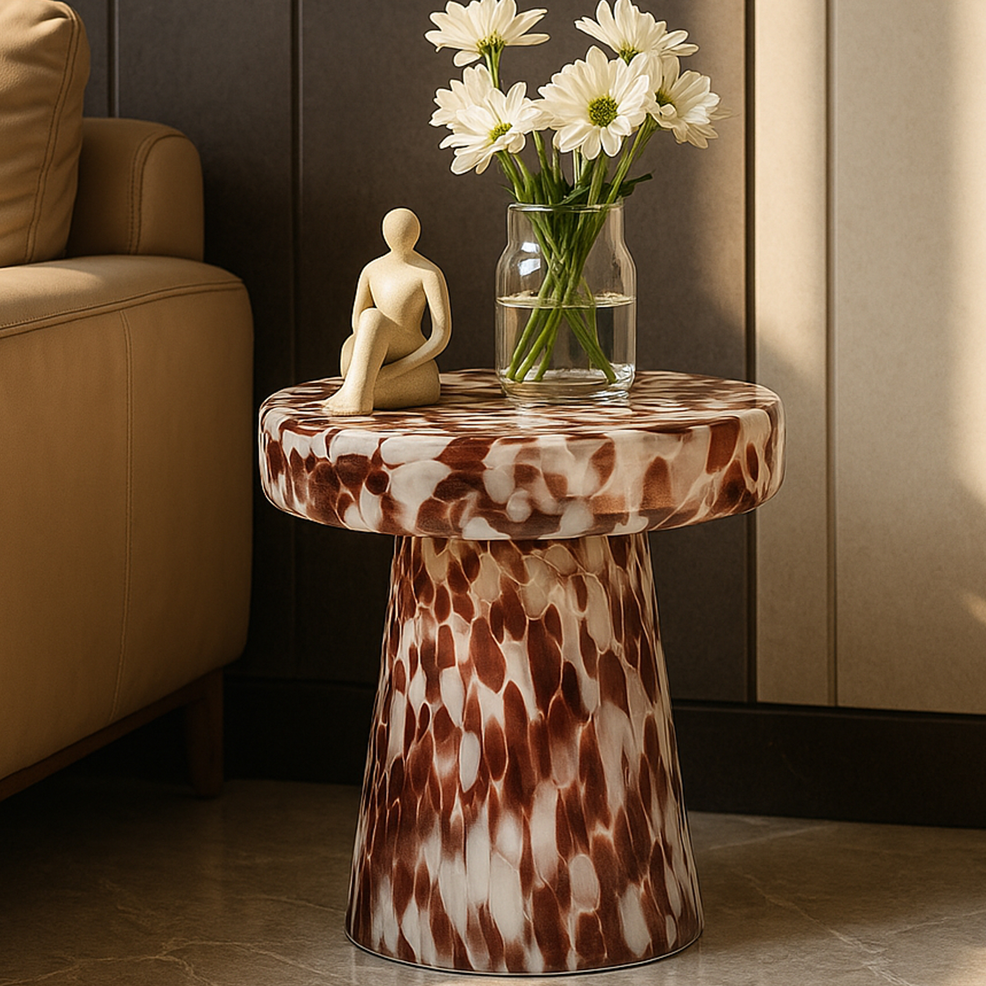 BRAITHWAITE Side Table Leopard - Galvin and Galloway