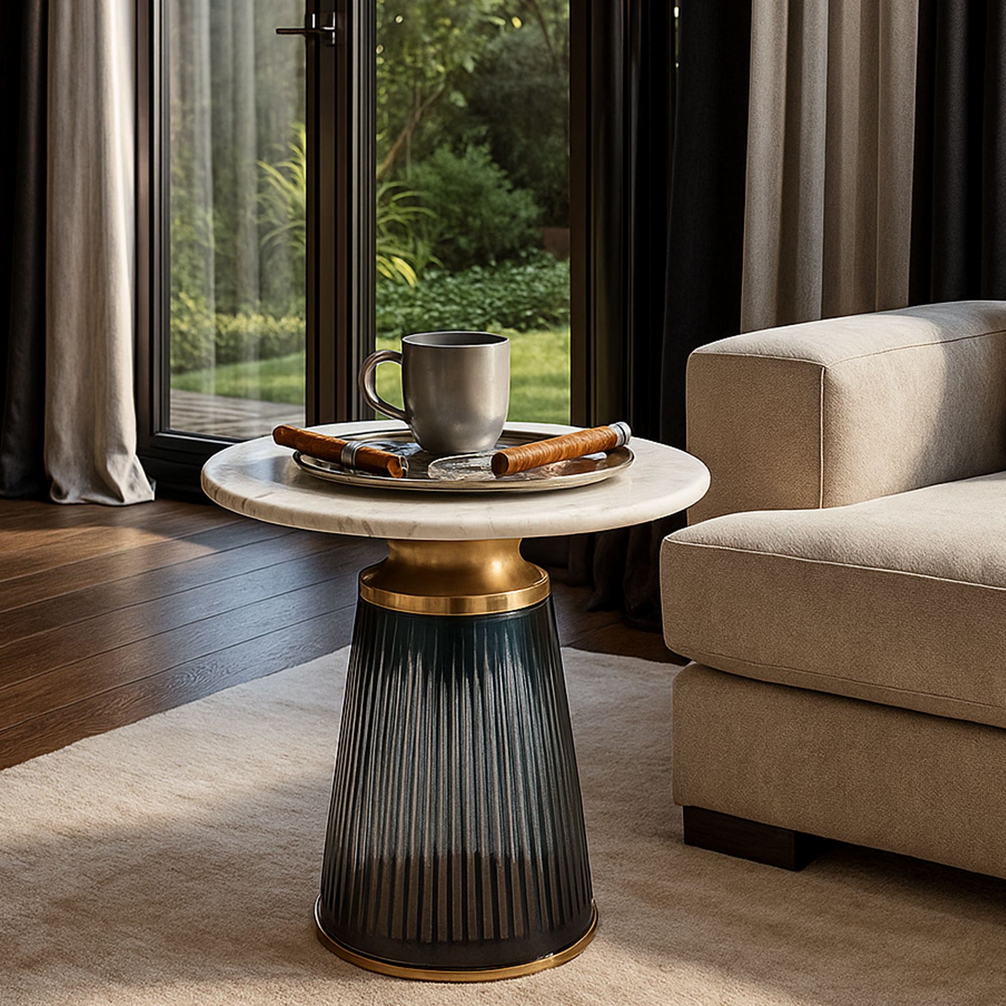 BRIGHTON Side Table Blue - Galvin and Galloway