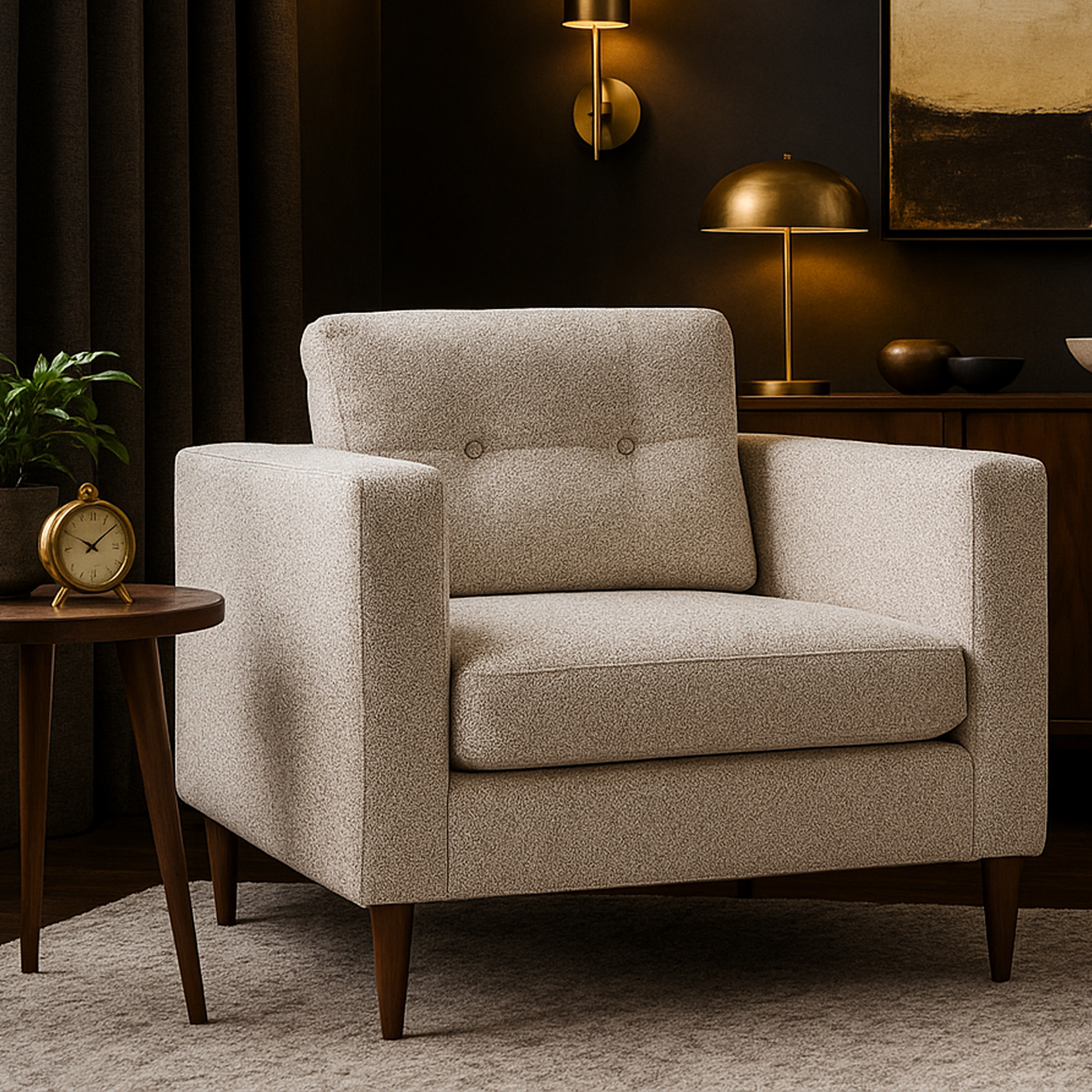 BROOKSTONE Armchair Light Grey - Galvin and Galloway