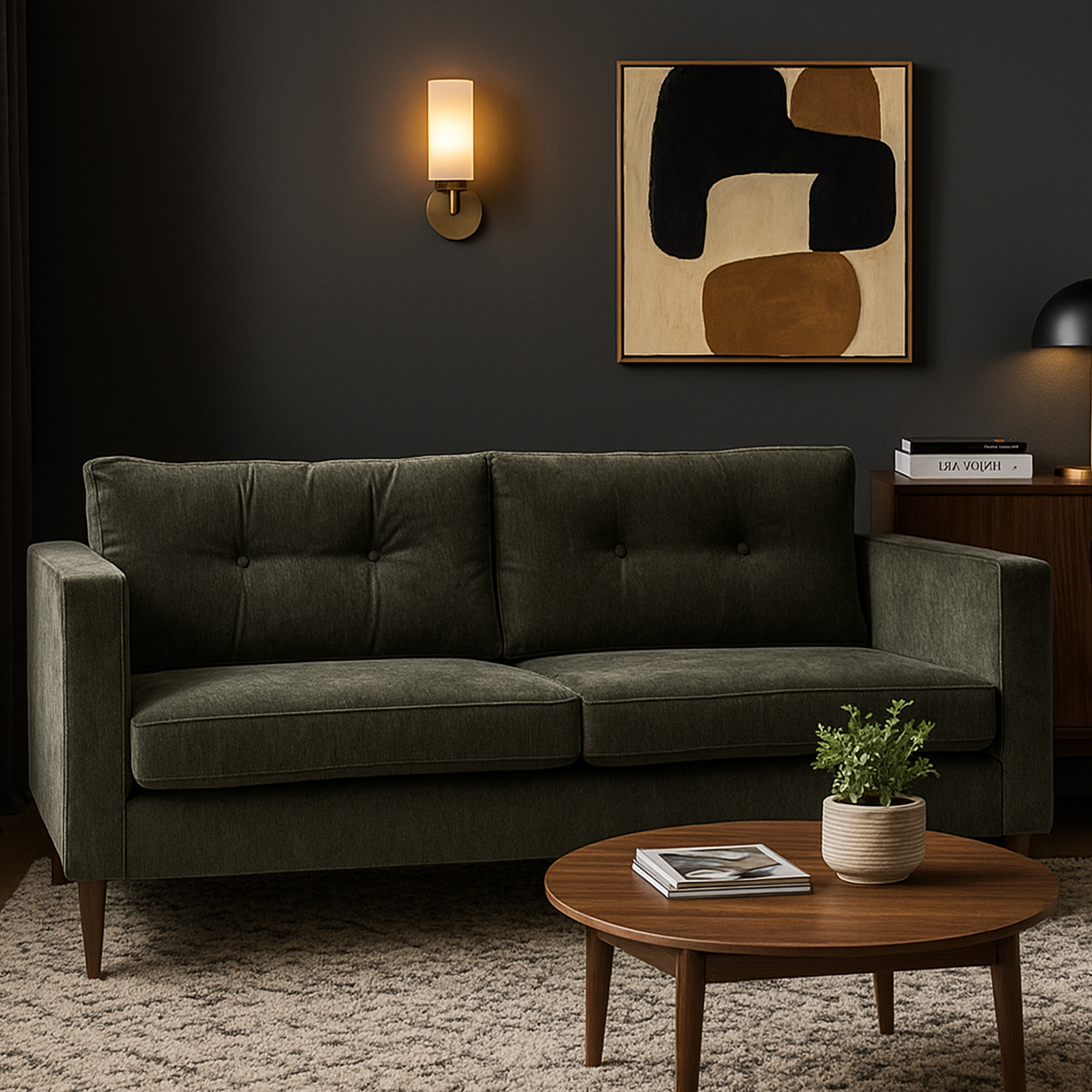 BROOKSTONE Fabric 3 Seater Sofa - Green - Galvin and Galloway