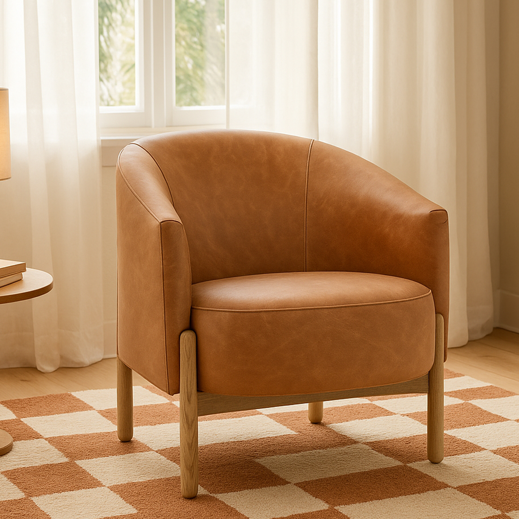 CHILTERN Leather Armchair Vintage Brown - Galvin and Galloway
