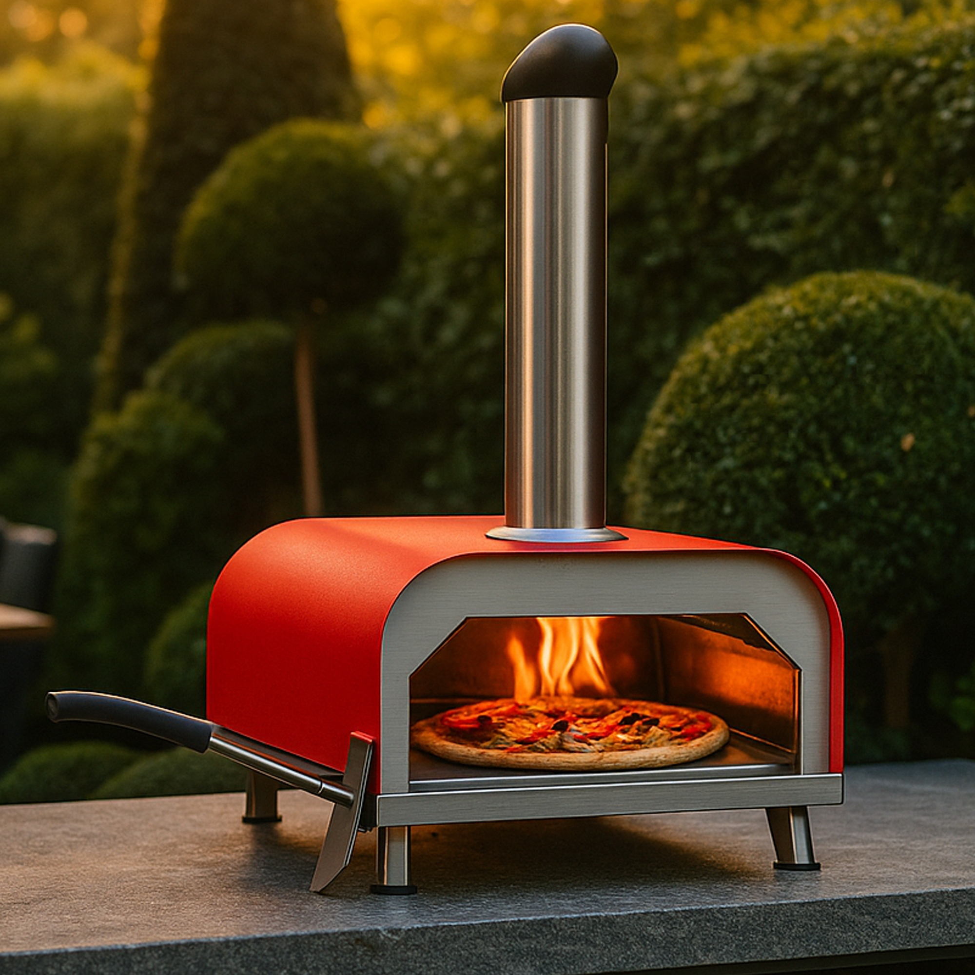 CRANBROOK Pellet Pizza Oven - Red - Galvin and Galloway