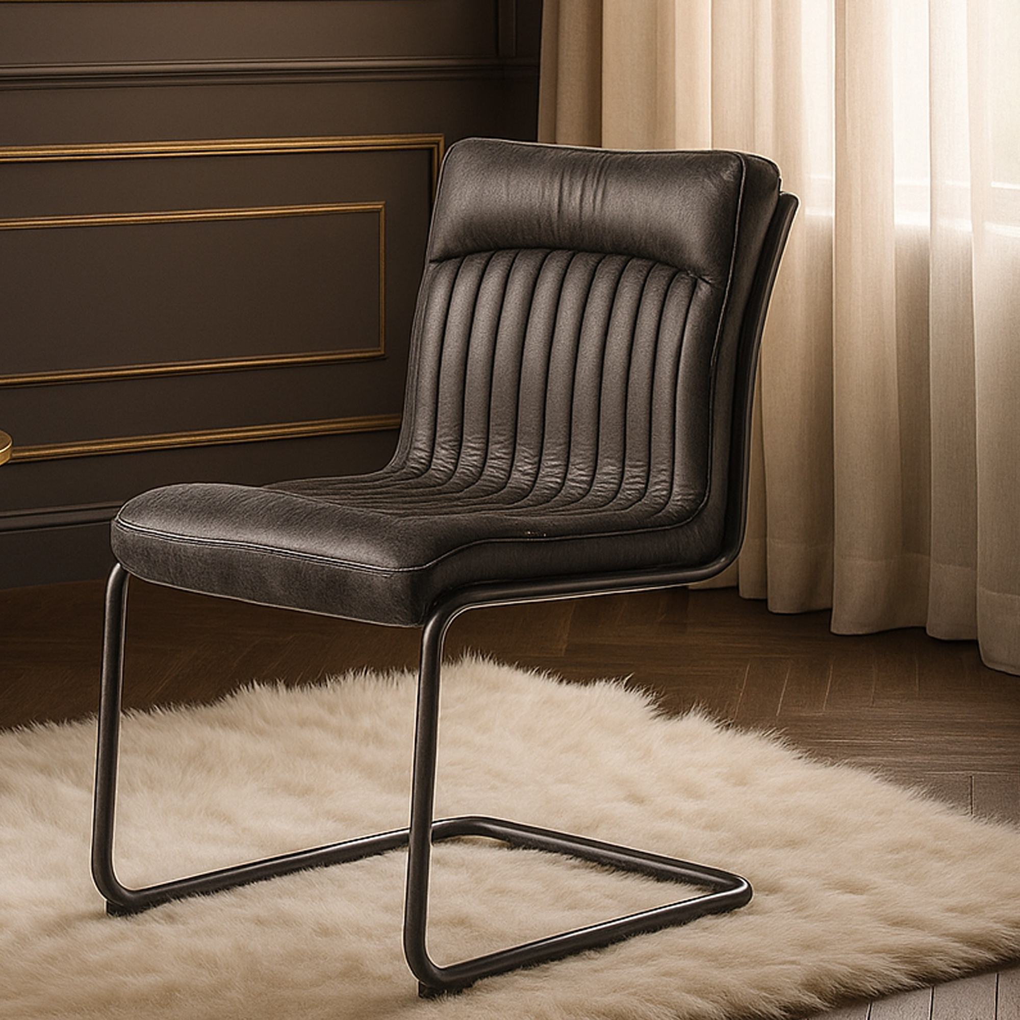FAIRHAVEN Leather Multi Purpose Chair - Black - Galvin and Galloway