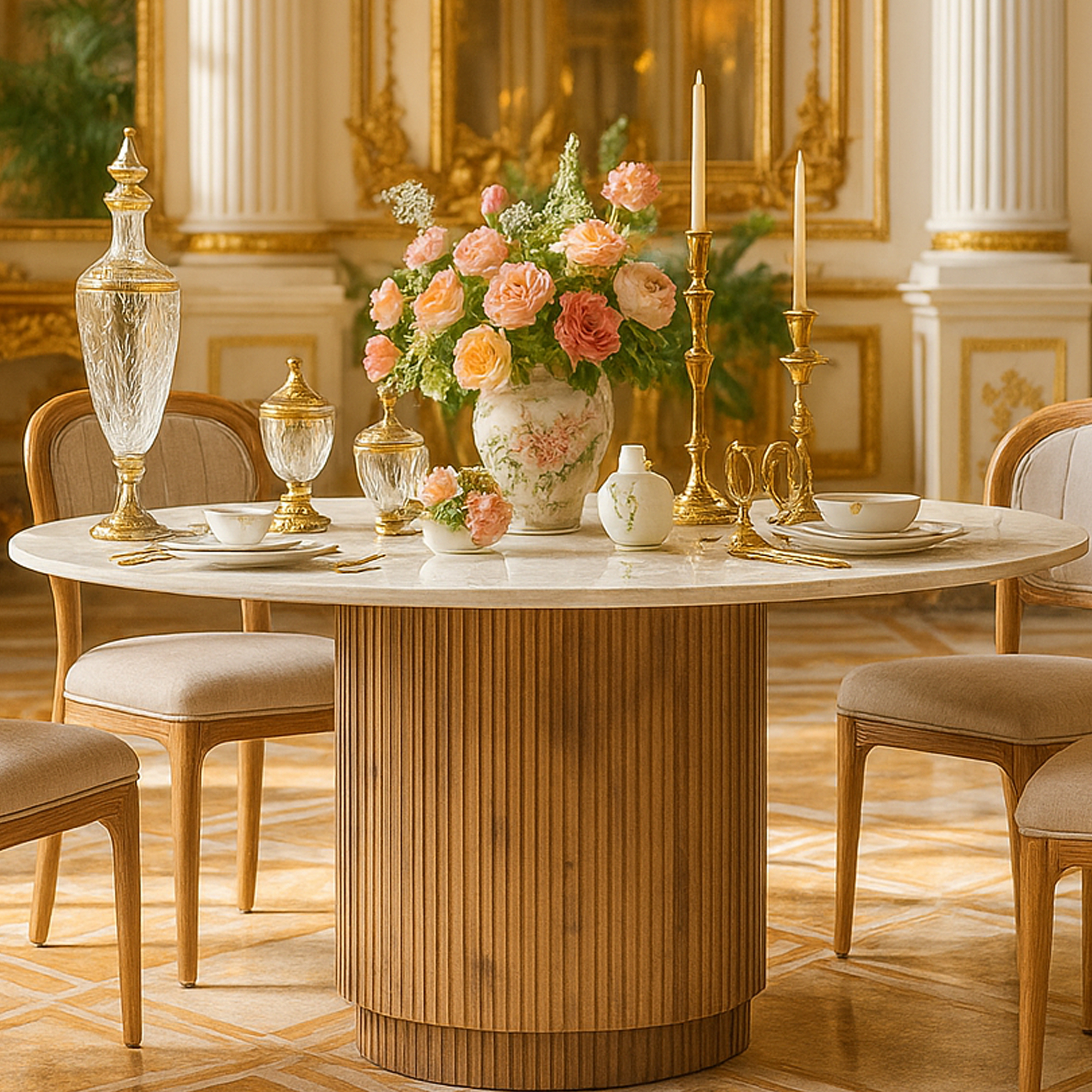 FAIRMEADOW Round Dining Table - Galvin and Galloway