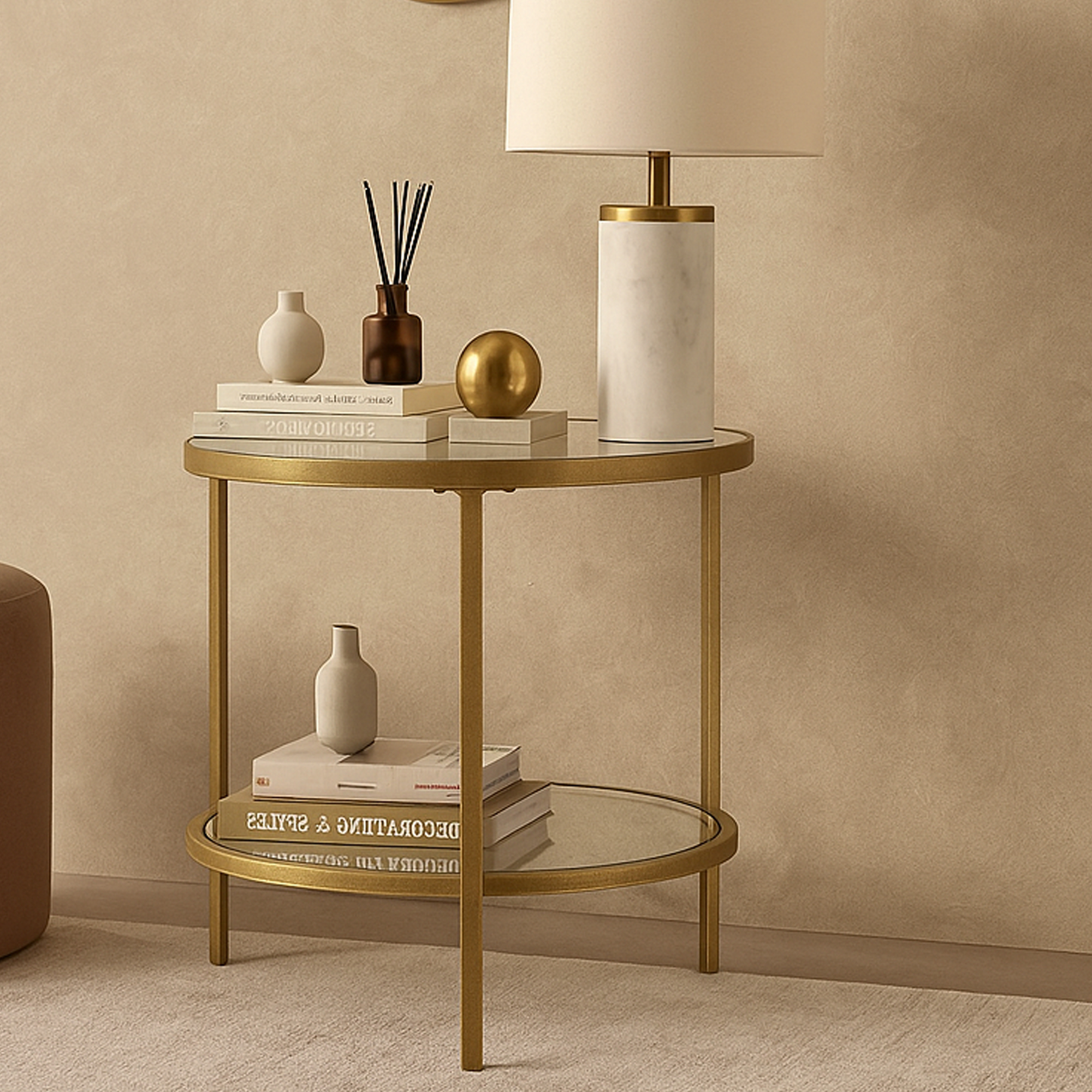 GREENFORD Side Table - Gold - Galvin and Galloway