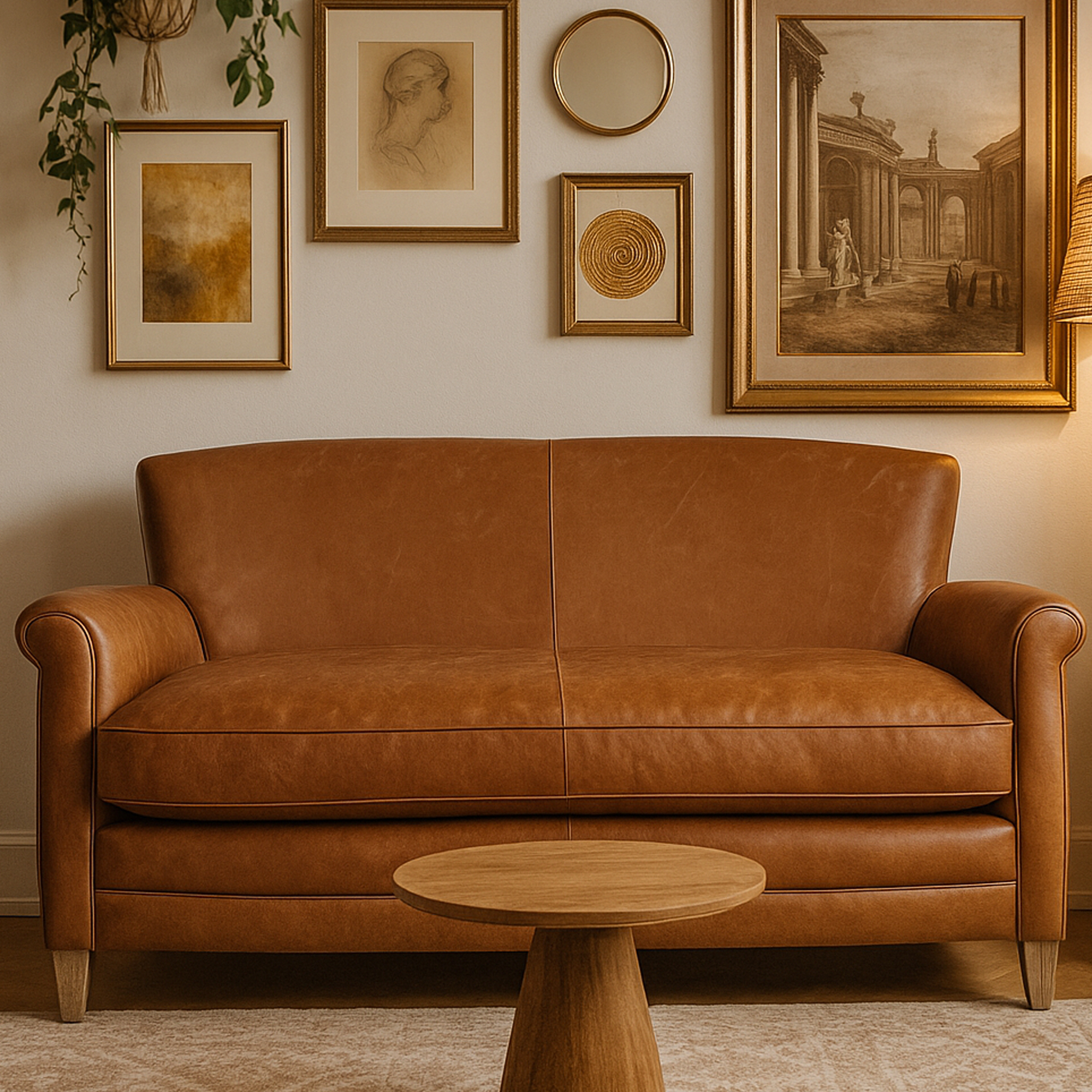 MAPLEWOOD Leather 2 Seater Sofa - Brown - Galvin and Galloway
