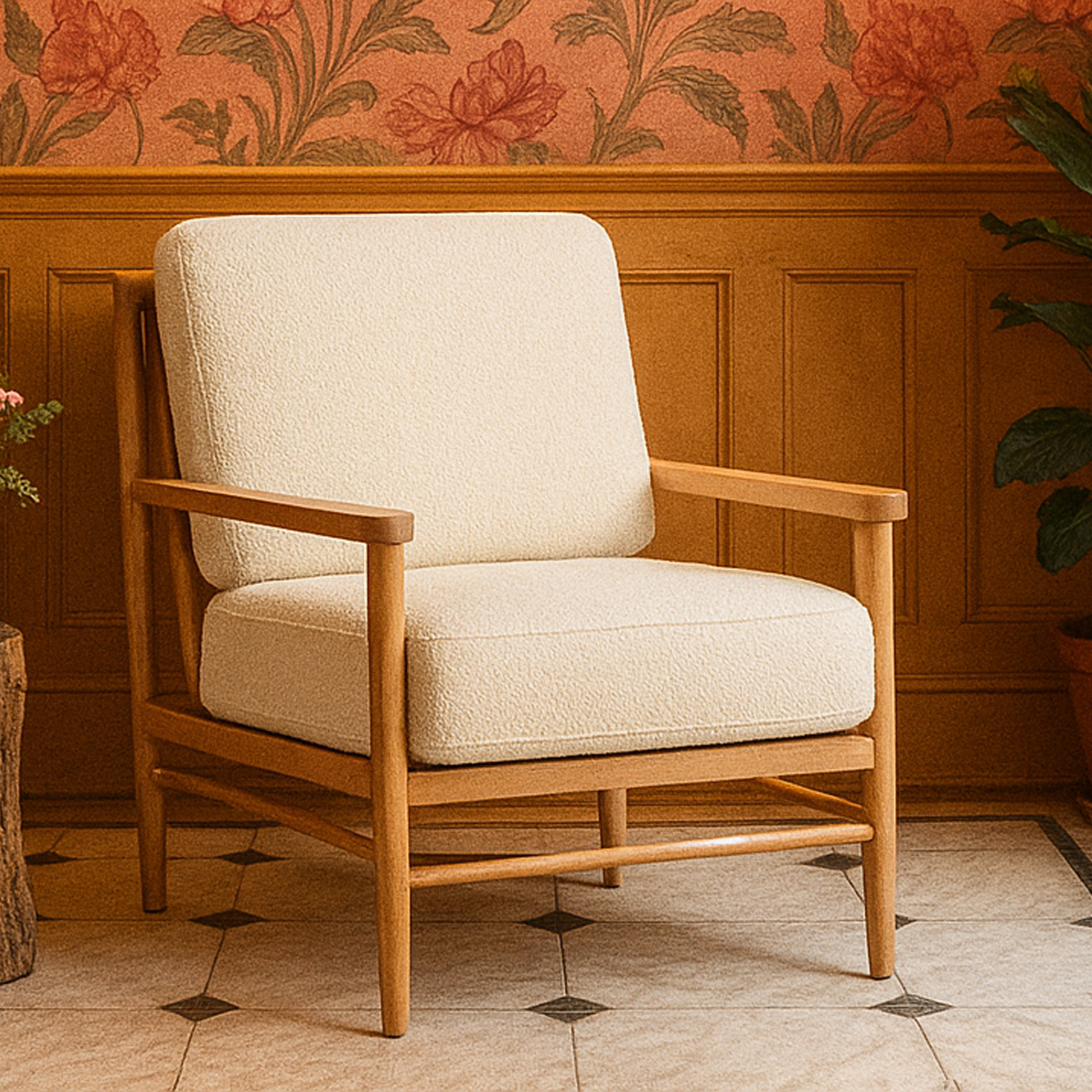 MERTON Armchair Cream - Galvin and Galloway