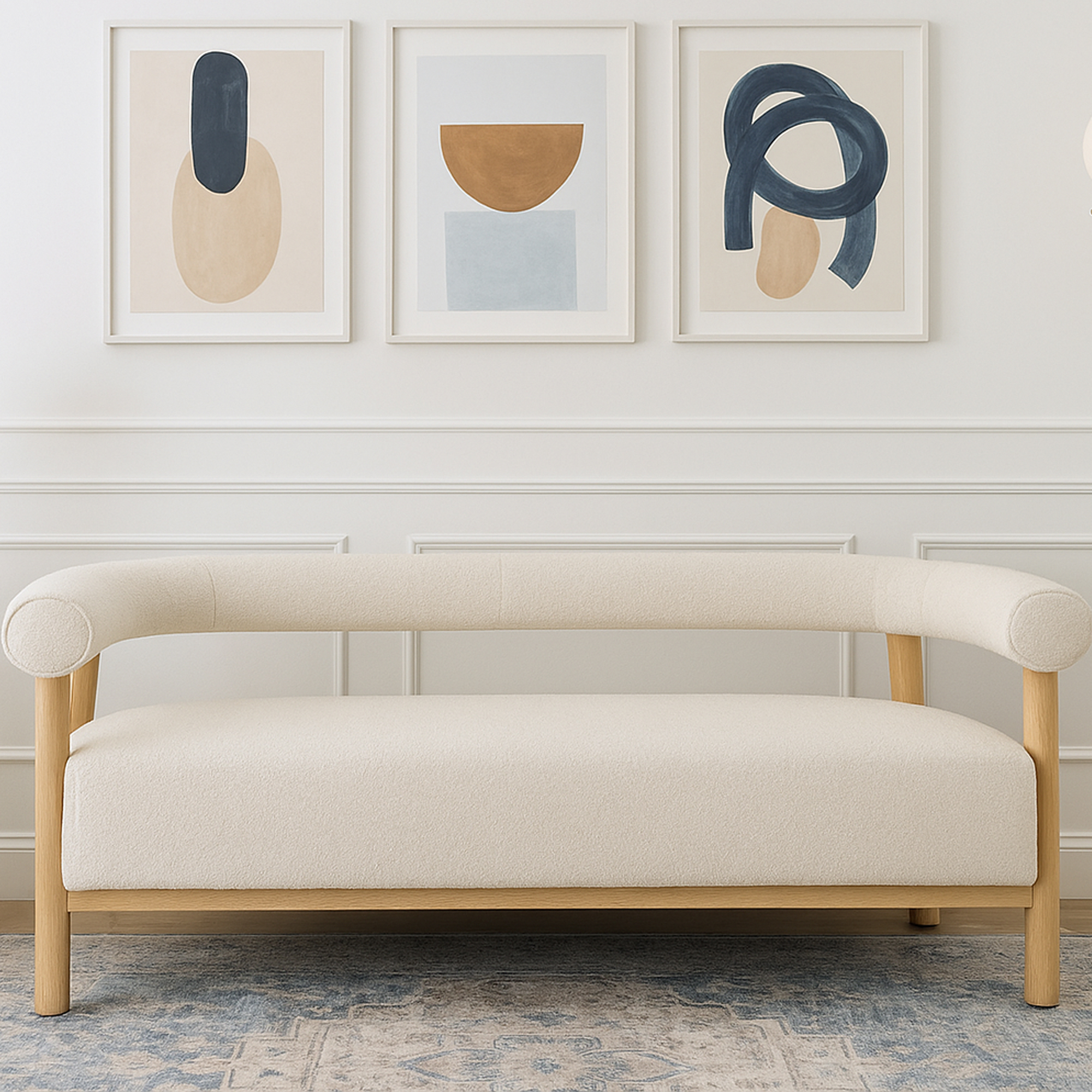 PEMBERTON Fabric 2 Seater Sofa - Cream - Galvin and Galloway