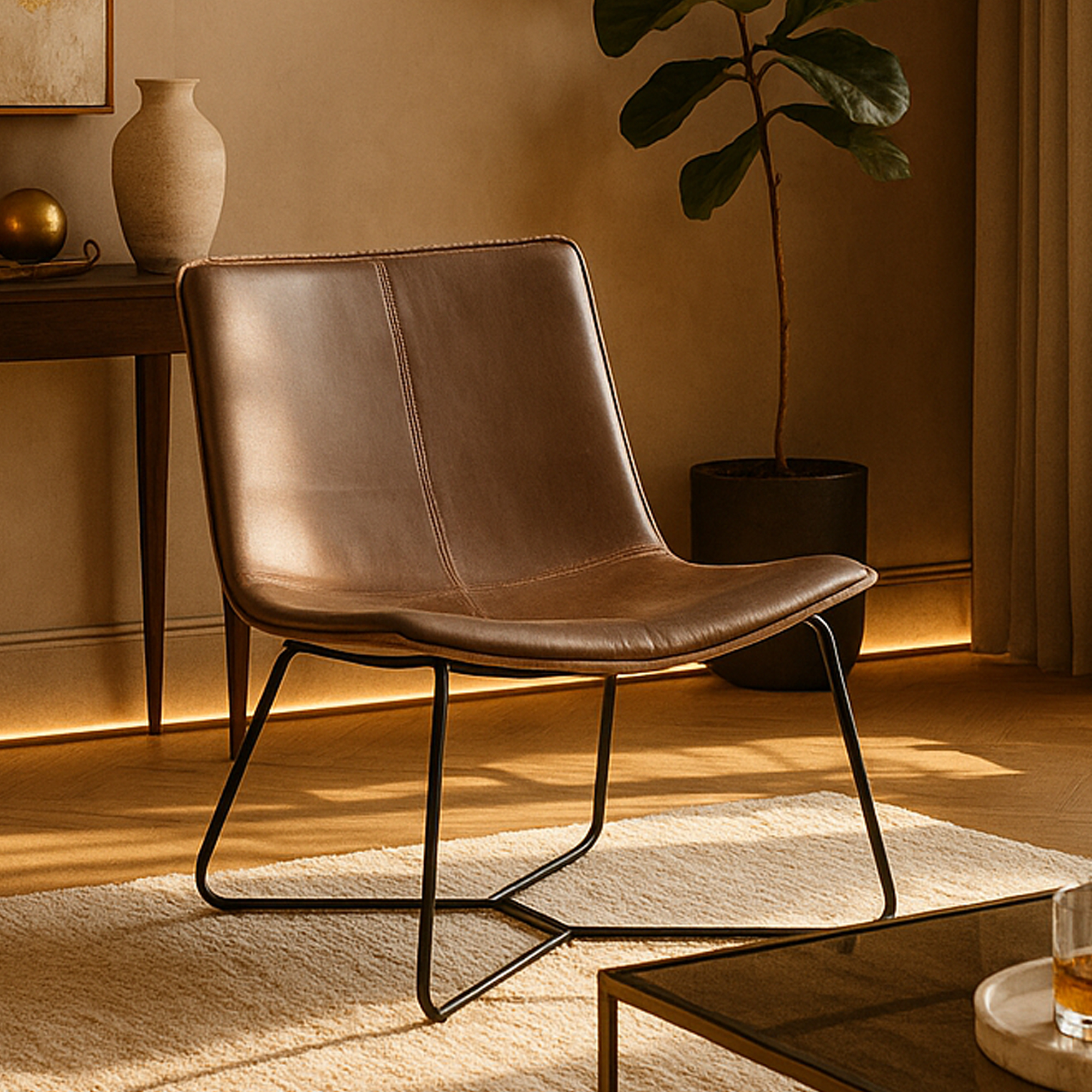 RAVENSBOURNE PU Leather Multi Purpose Chair - Beige - Galvin and Galloway