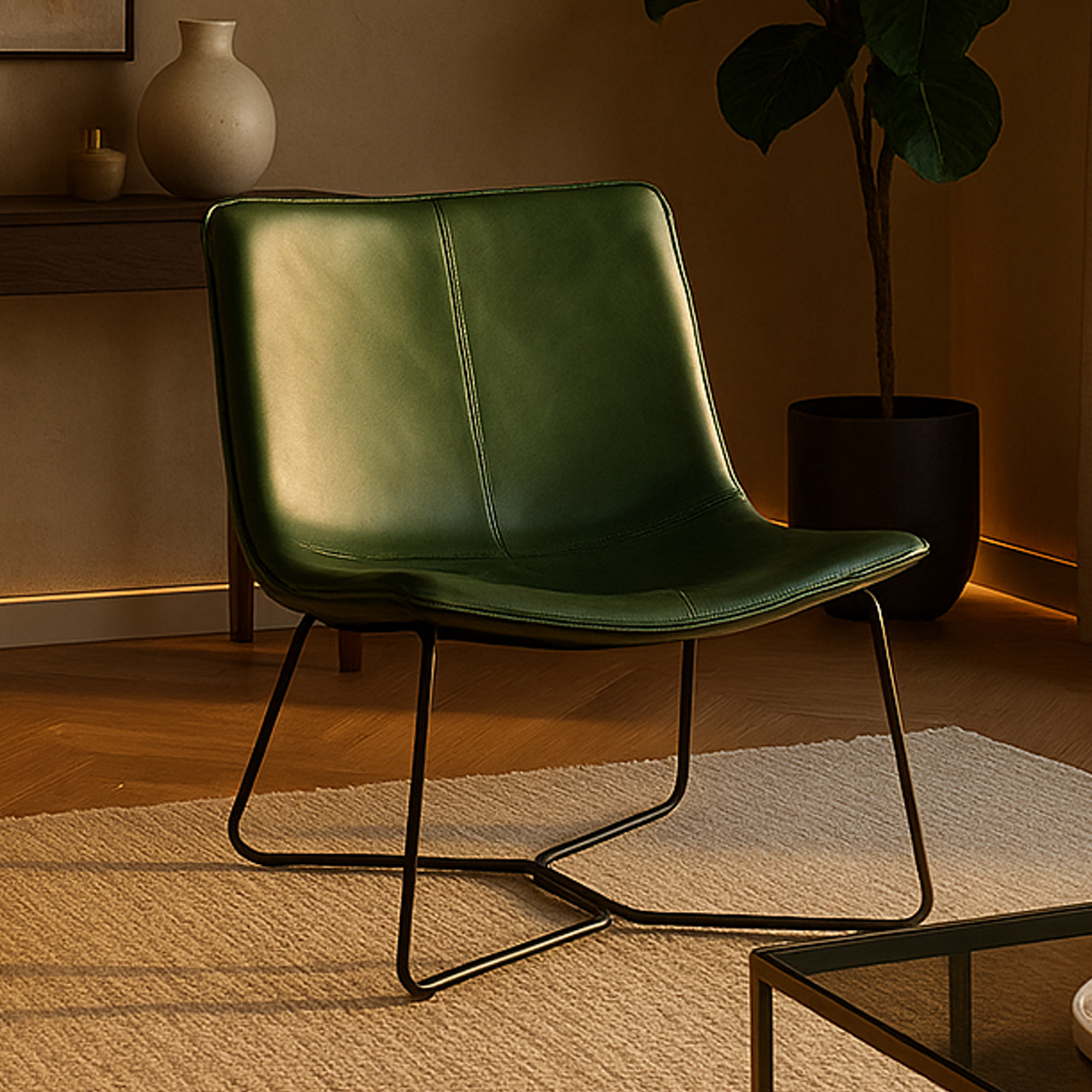 RAVENSBOURNE PU Leather Multi Purpose Chair - Green - Galvin and Galloway
