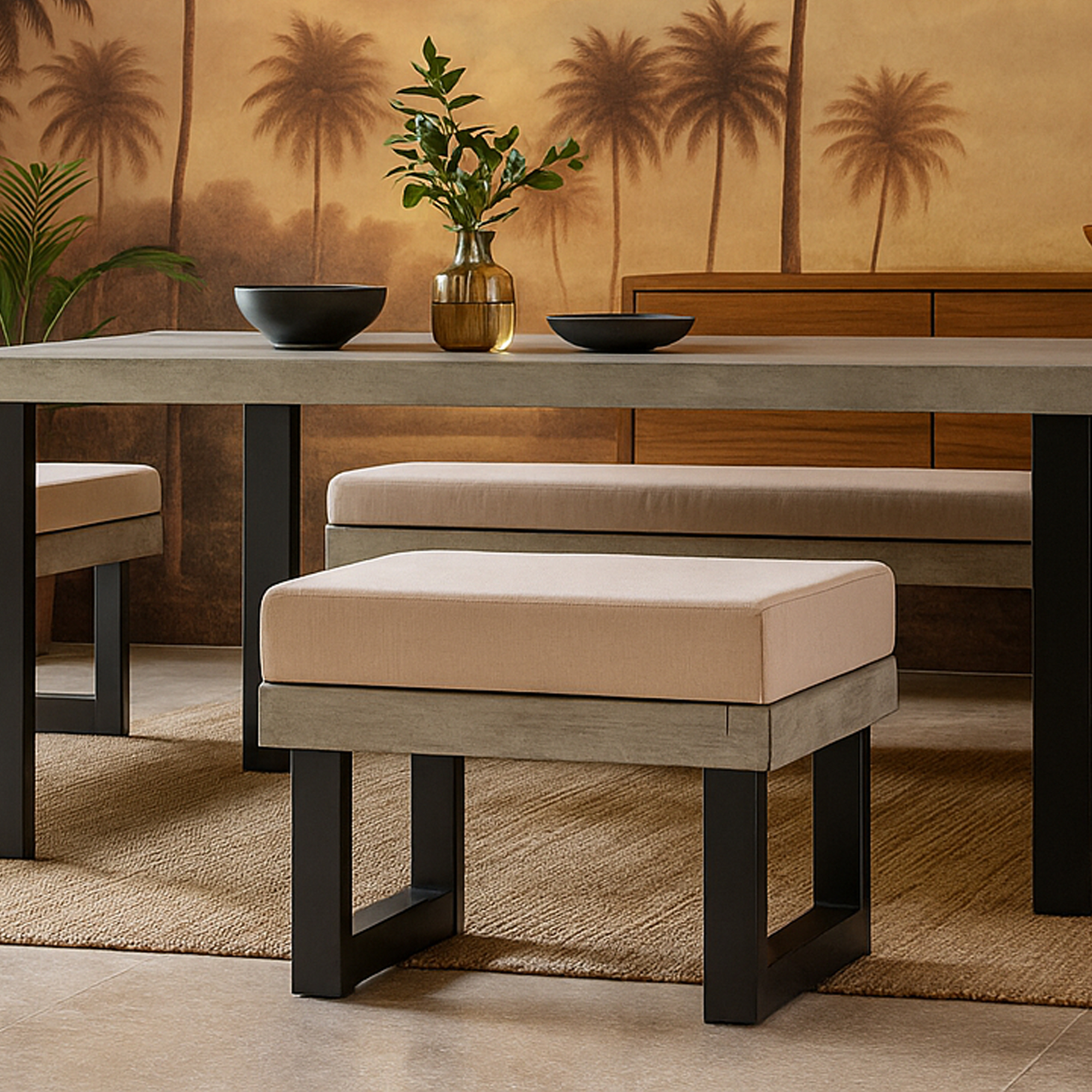 RAVENSWORTH Footstool - Cream - Galvin and Galloway