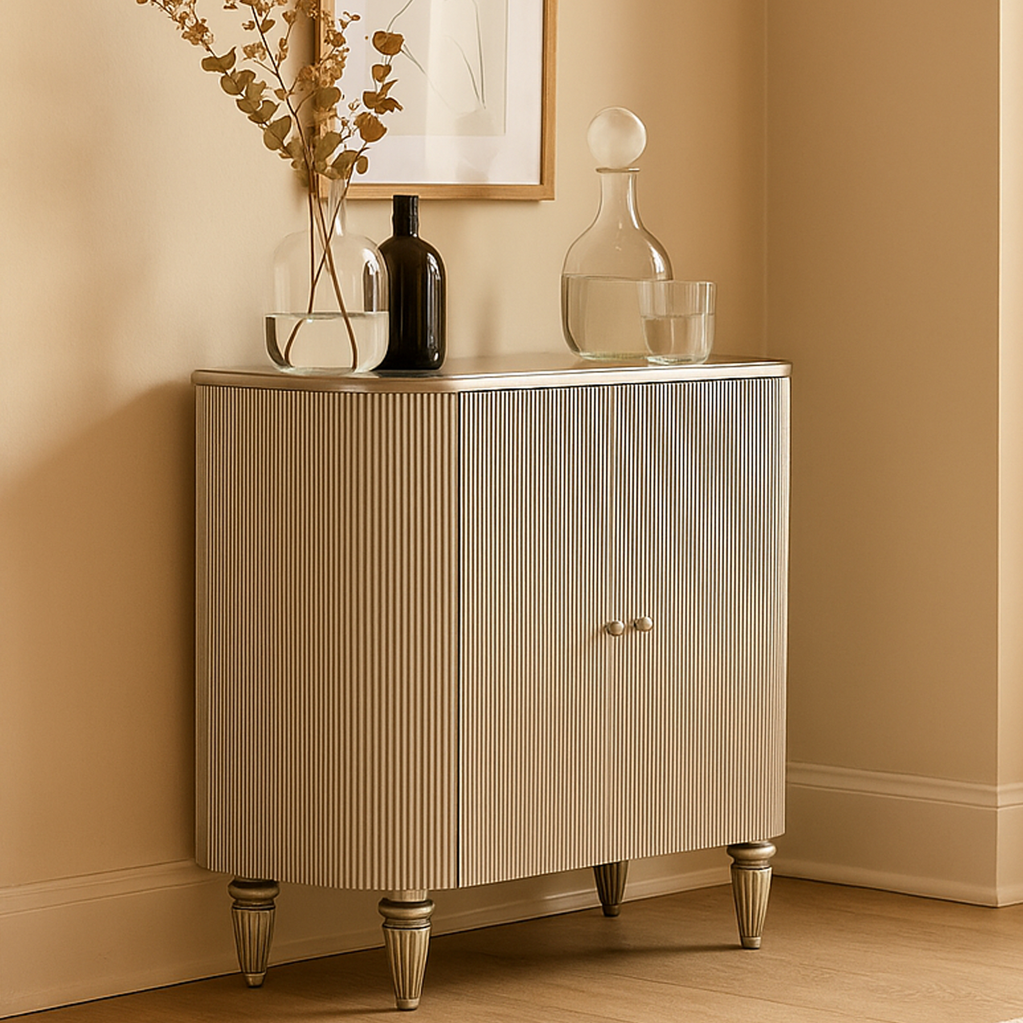 THISTLEWOOD 2 Door Wine Cabinet - Silver - Galvin and Galloway