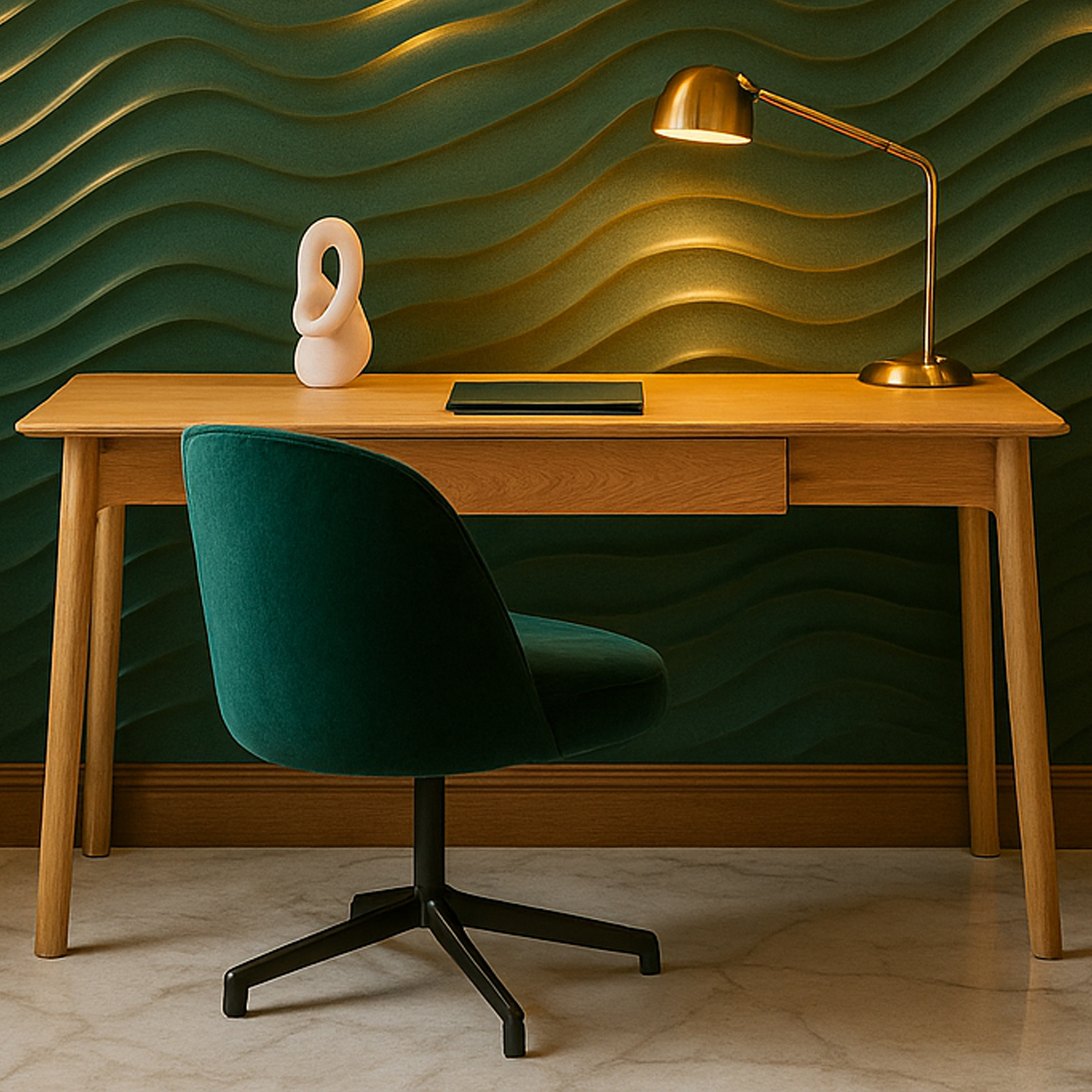 THORNWELL 1 Drawer Office Desk - Medium Oak - Galvin and Galloway