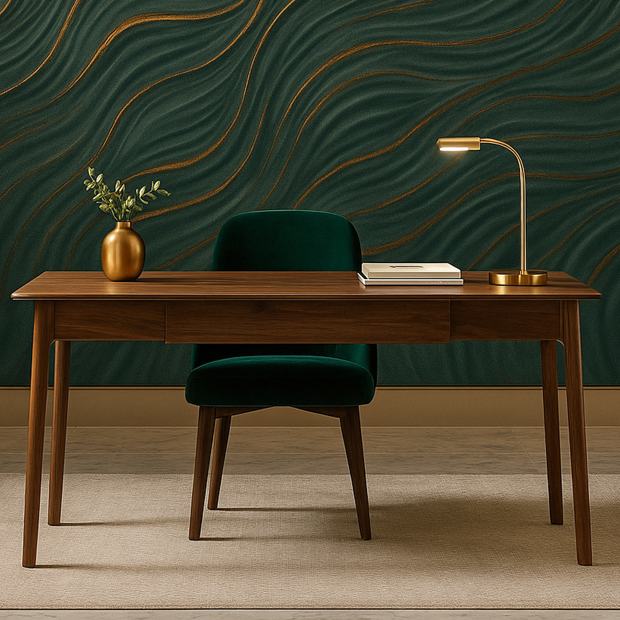 THORNWELL 1 Drawer Office Desk - Dark Oak - Galvin and Galloway