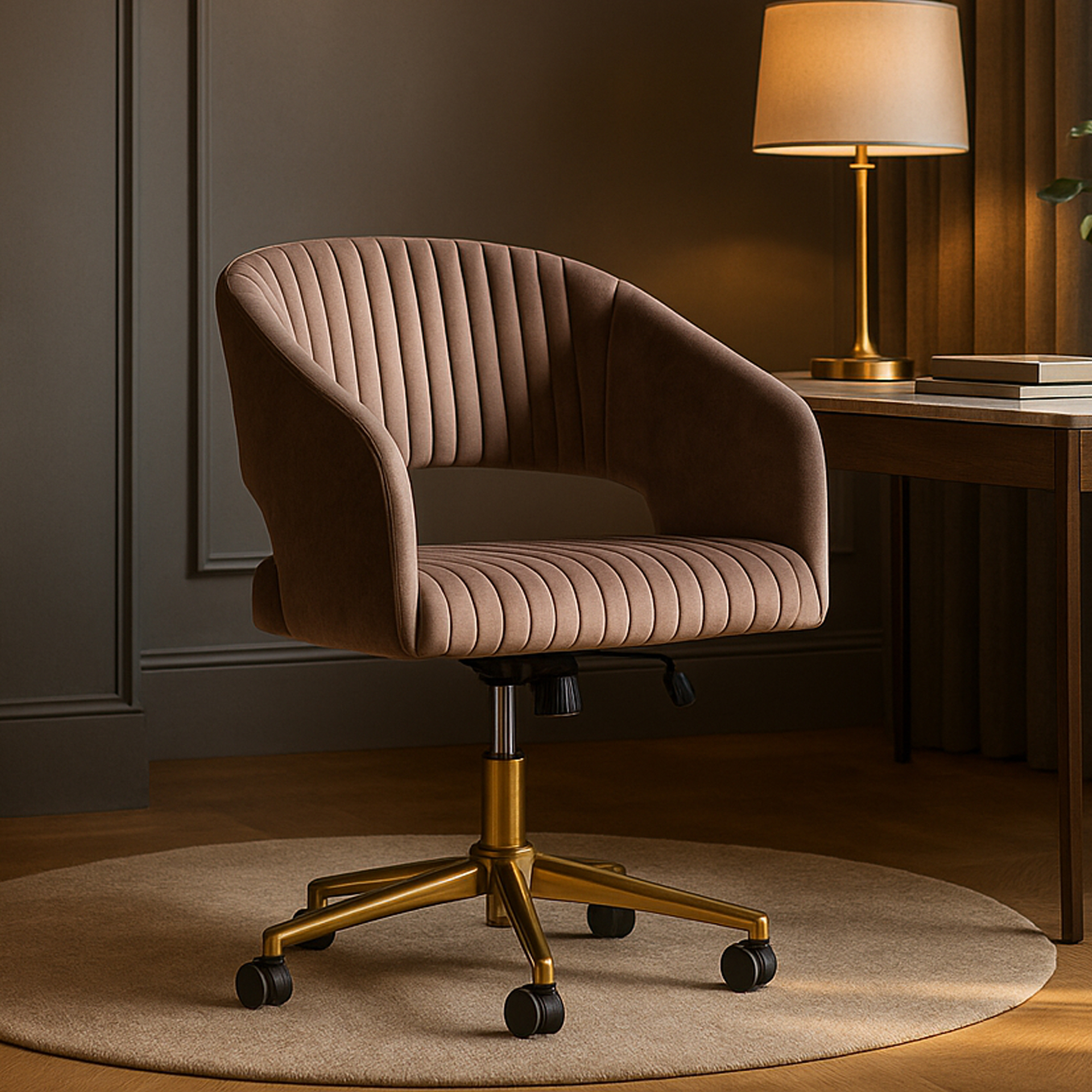WESTFIELD Velvet Swivel Chair - Grey - Galvin and Galloway