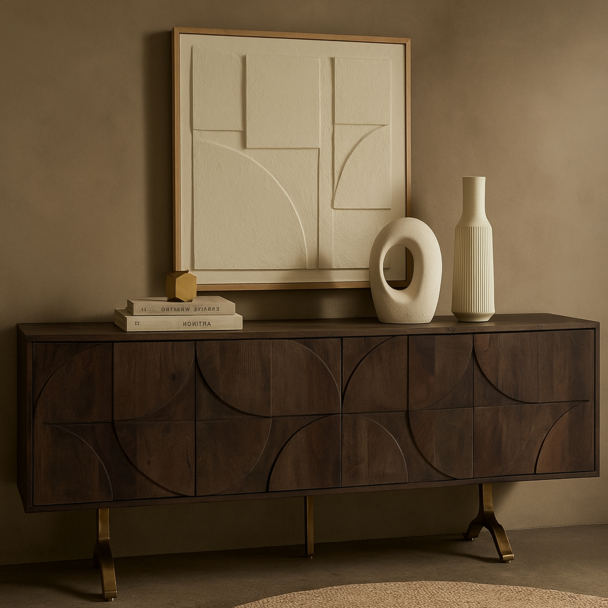 WHITFIELD 4 Door Sideboard - Dark Oak - Galvin and Galloway