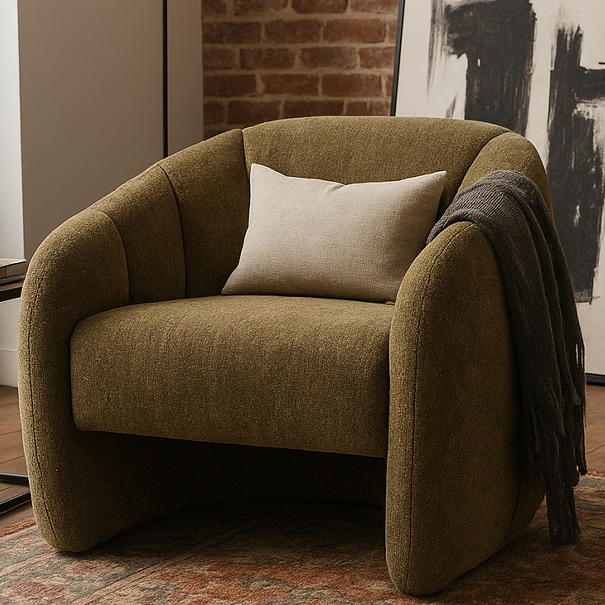 WHITWORTH Fabric Tub Chair - Green - Galvin and Galloway