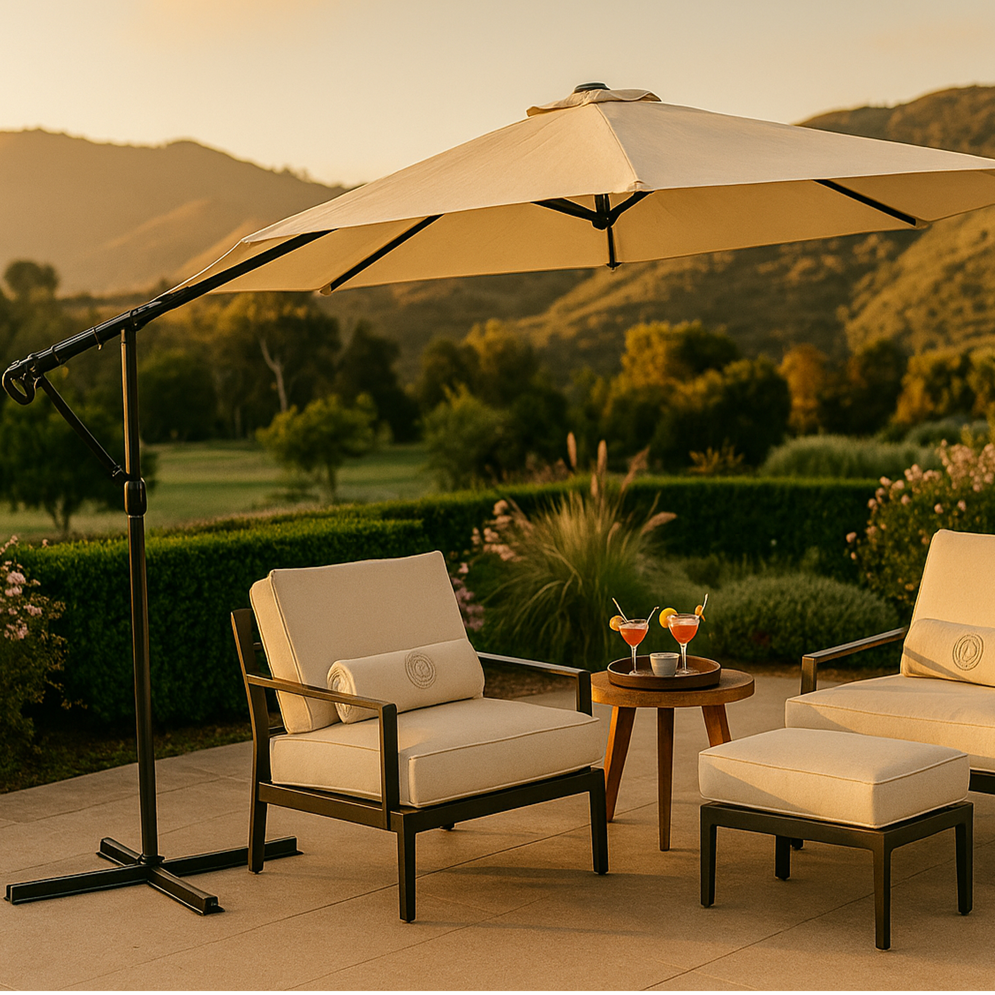WINDERMERE Cantilever Parasol - Cream - Galvin and Galloway