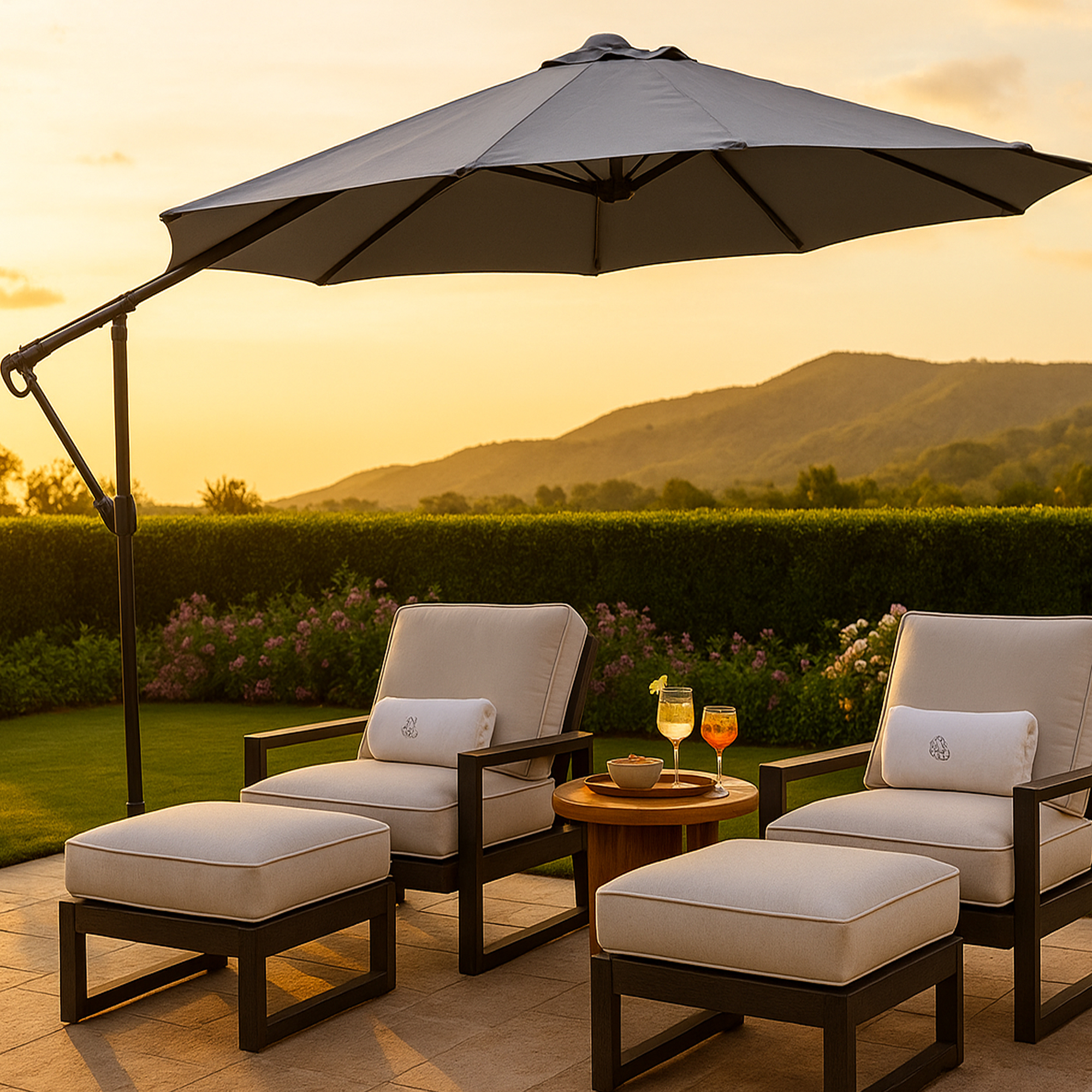 WINDERMERE Cantilever Parasol - Grey - Galvin and Galloway