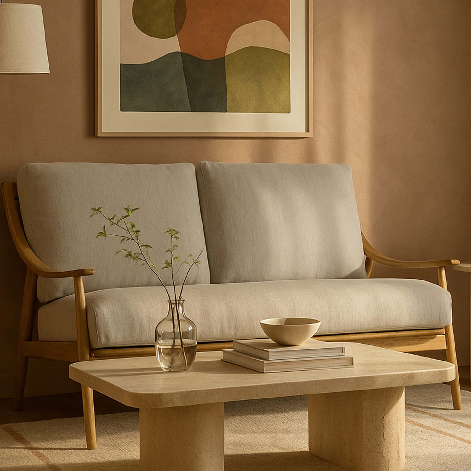 WINTON Fabric 2 Seater Sofa - Natural - Galvin and Galloway