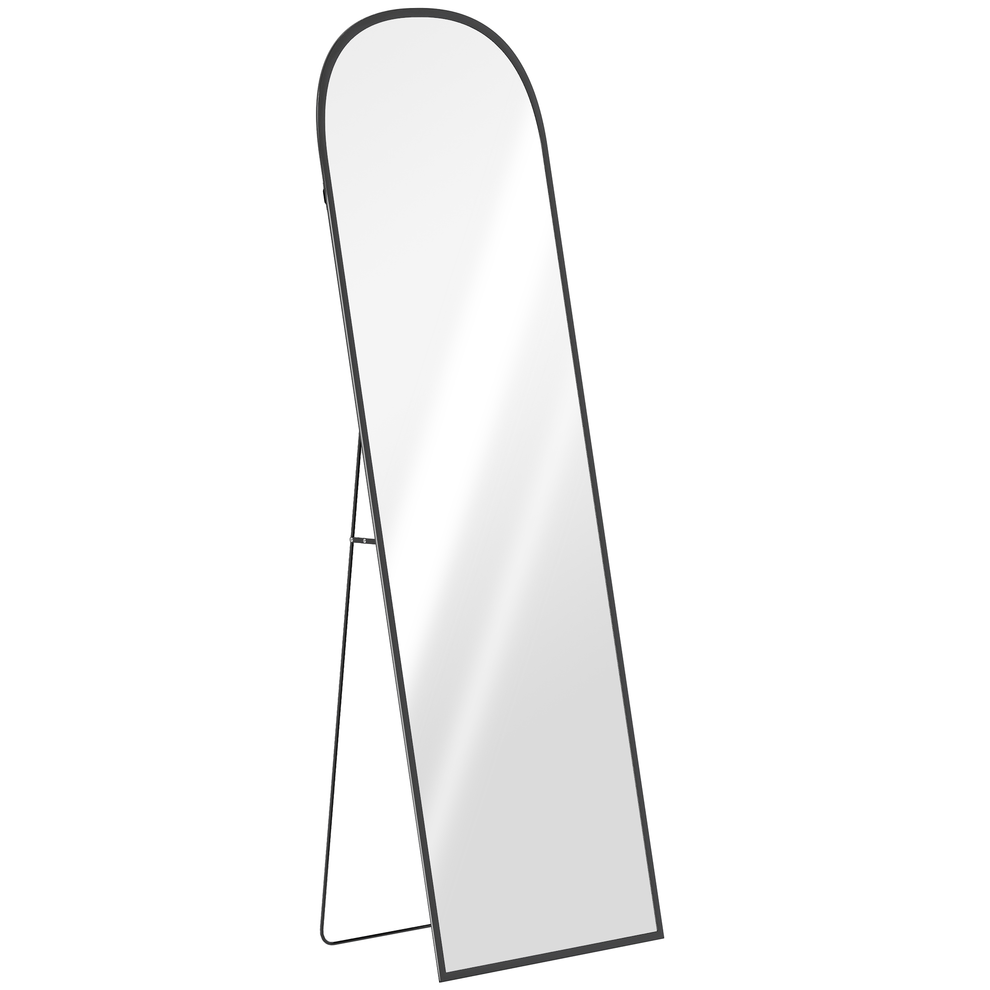 HERON 165cm Aluminium Frame Standing Mirror Black - Life Essentials