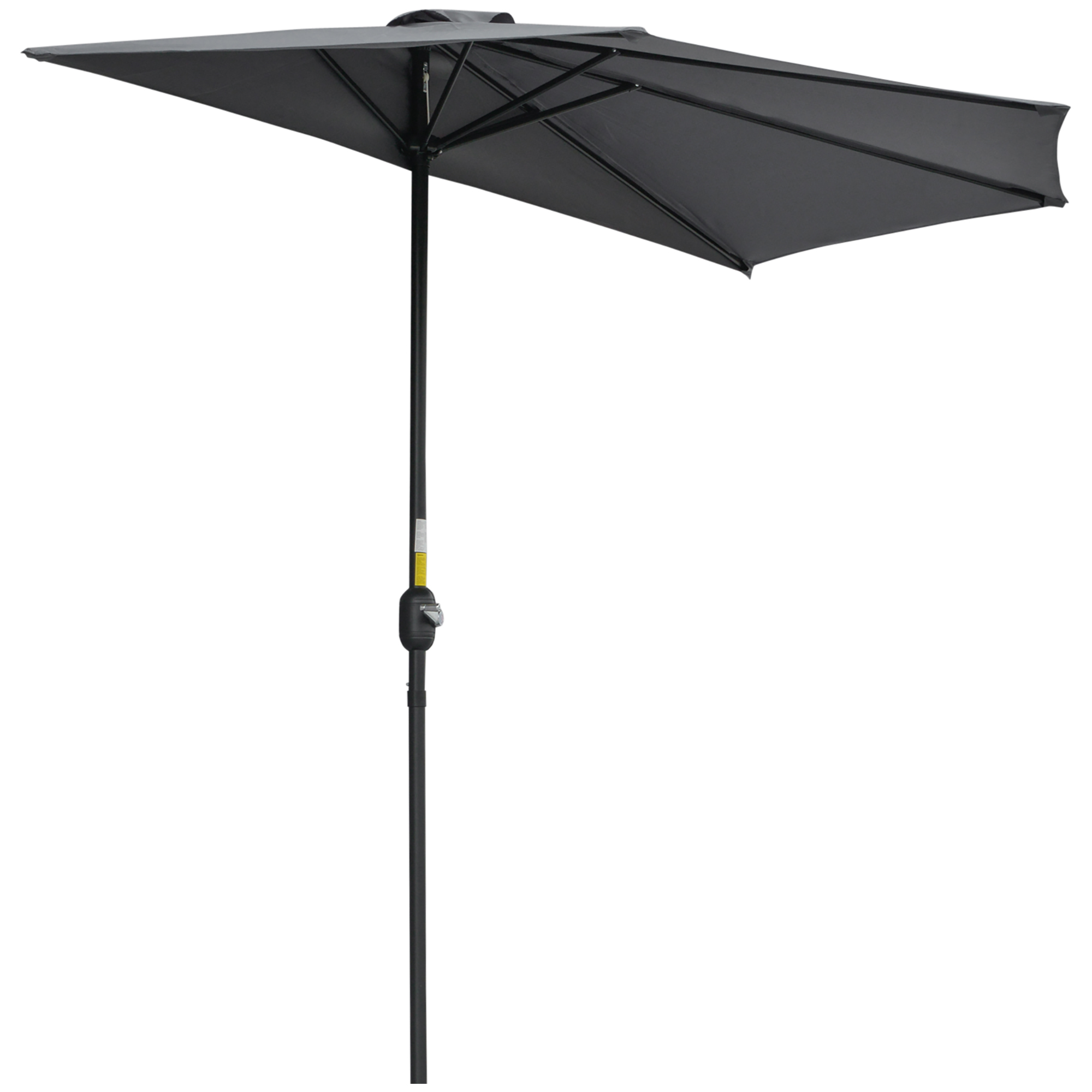 3 m Half Round Umbrella Parasol-Grey Polyester/Aluminum - Life Essentials