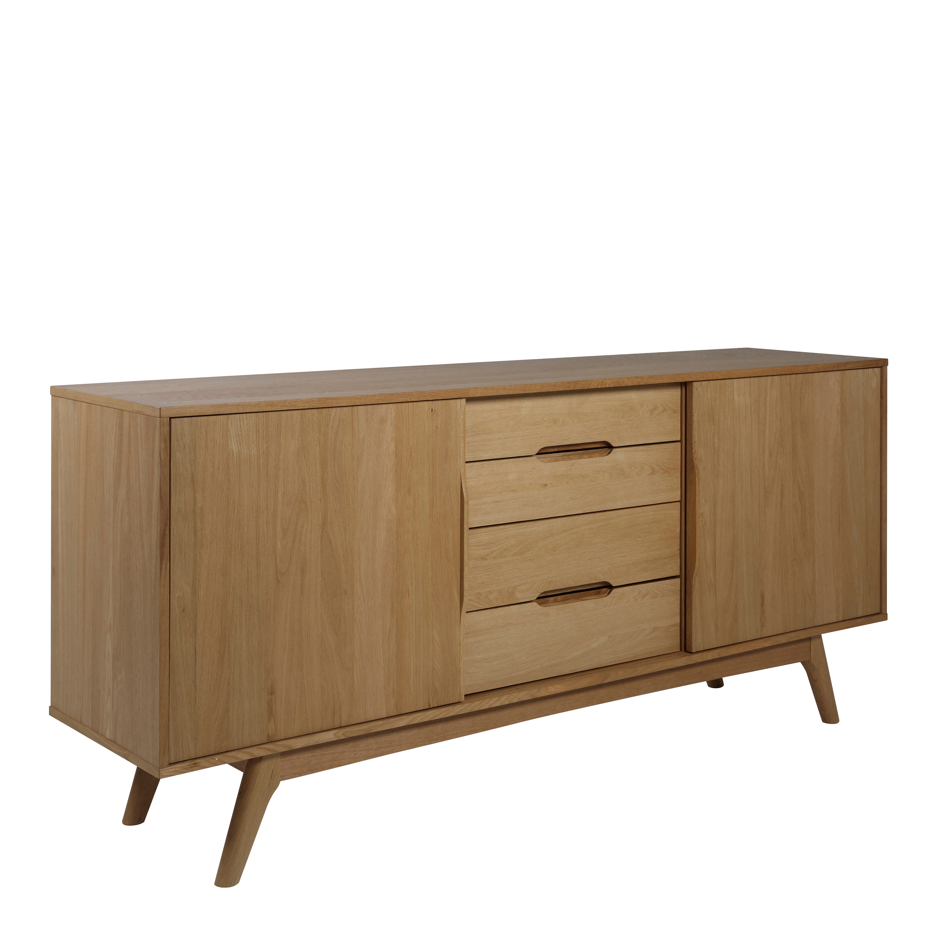 Sideboard - MARTE 2 Door 4 Drawer Sideboard Oak 180cm - Rosalind Collection