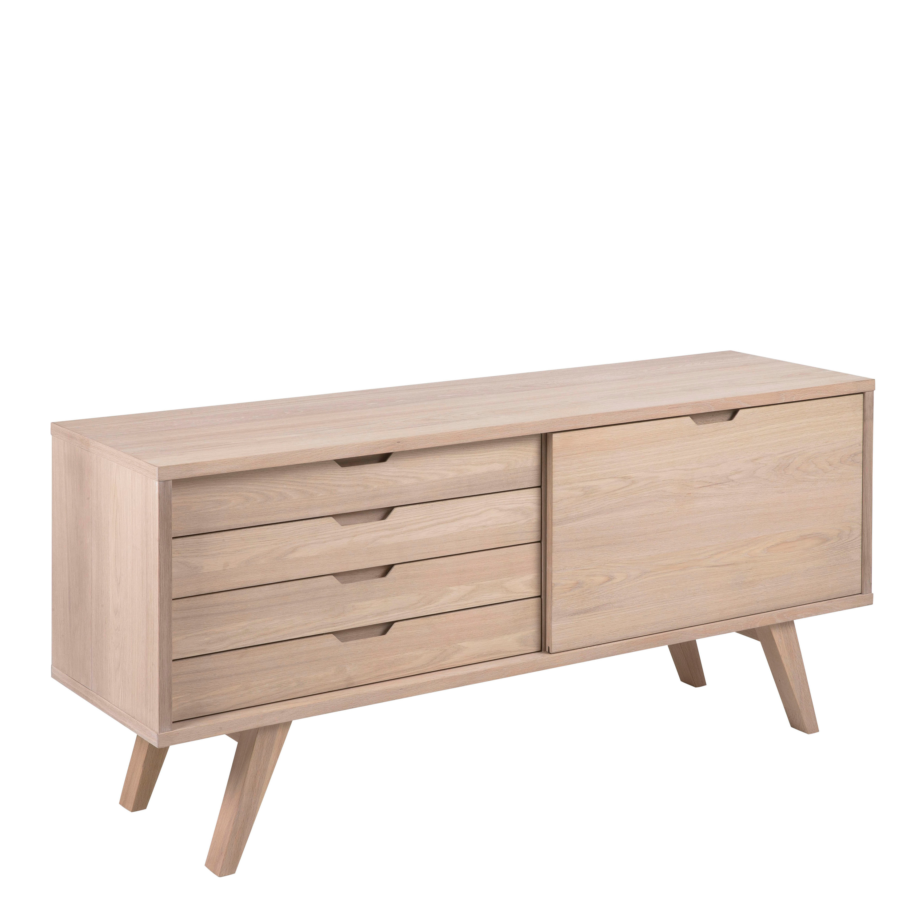 Sideboard - ALINE 4 Drawer Sideboard White Oak 160cm - Rosalind Collection