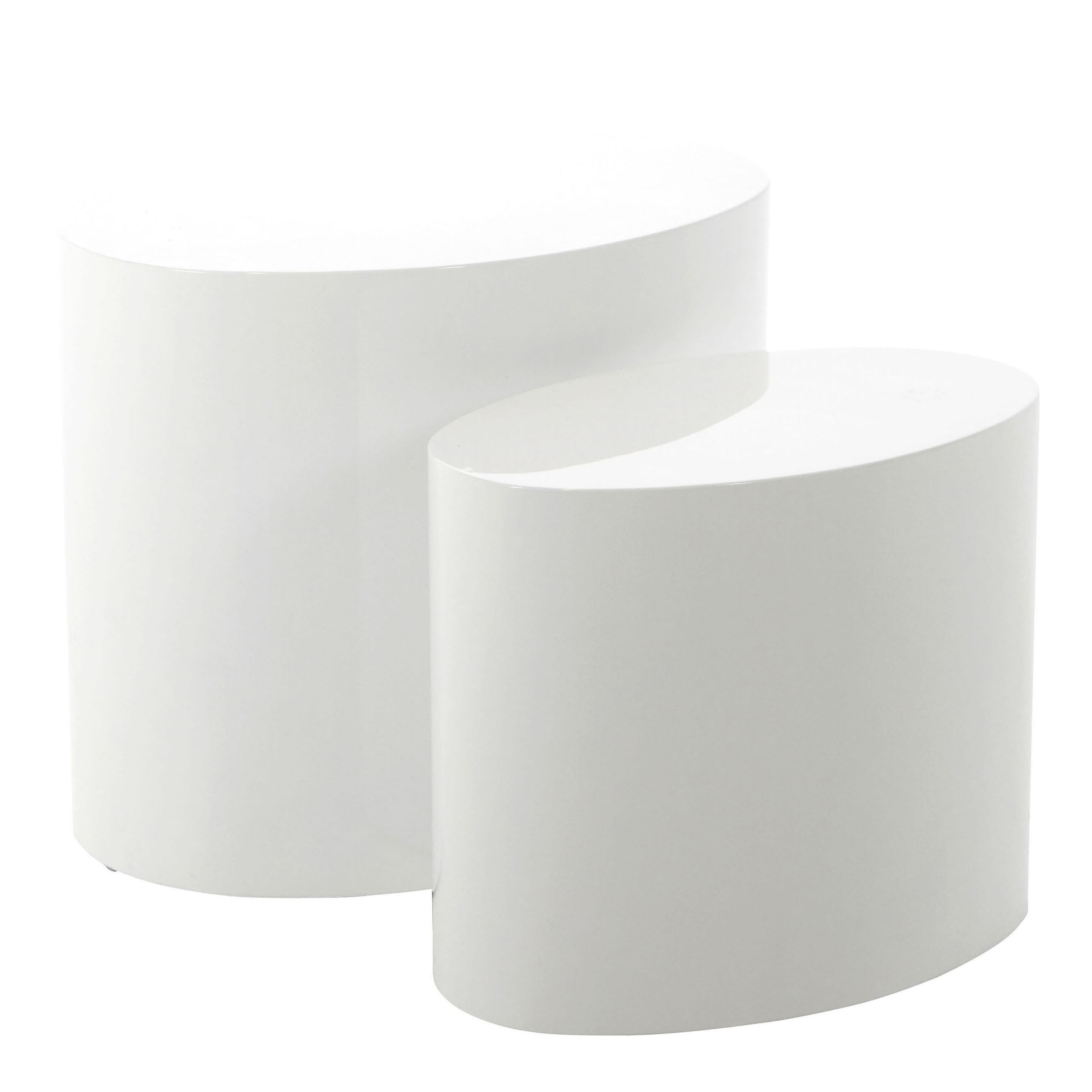 Mice Oval Coffee Table in White Set of 2 - Rosalind Collection