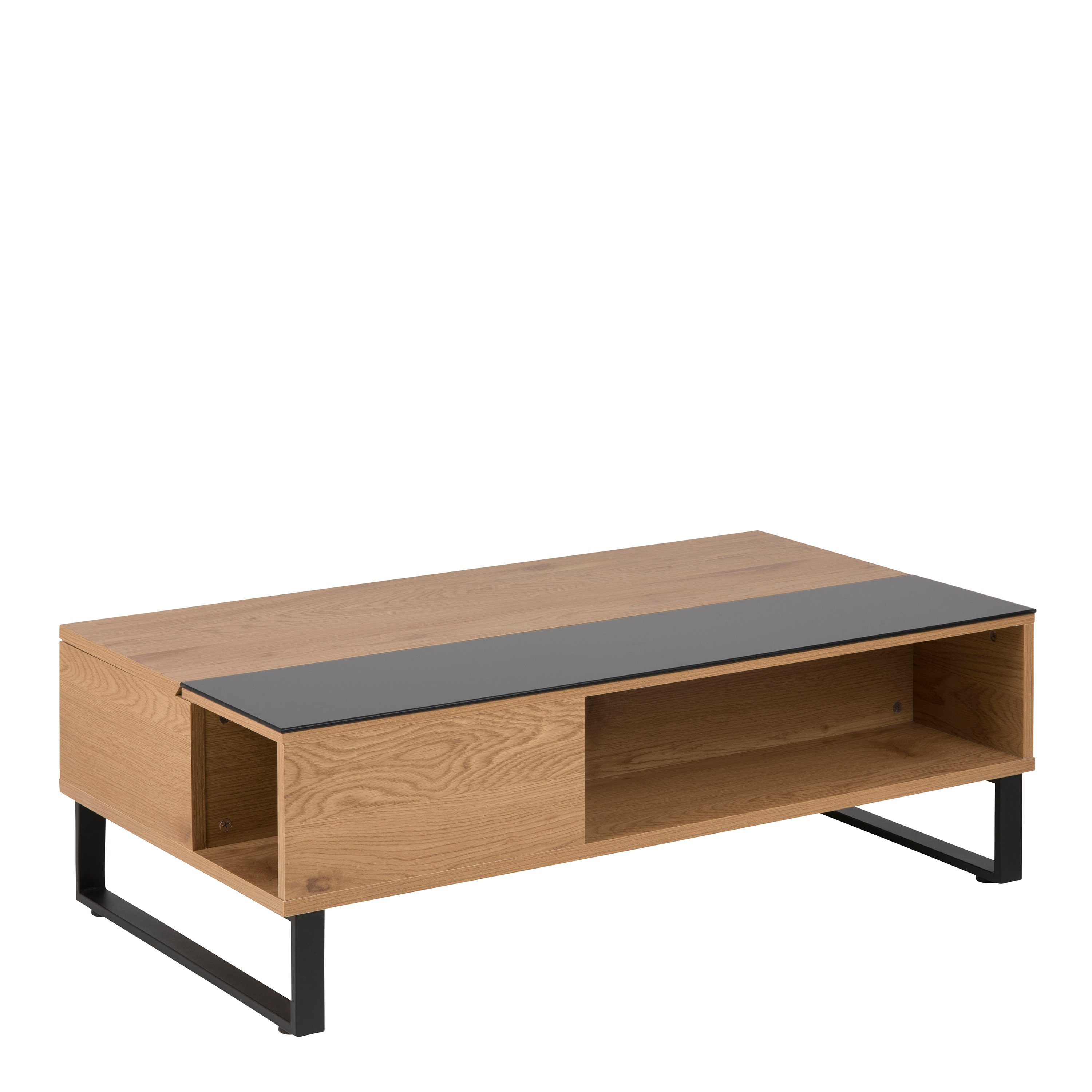Azalea Lift Up Coffee Table in Black & Oak - Rosalind Collection