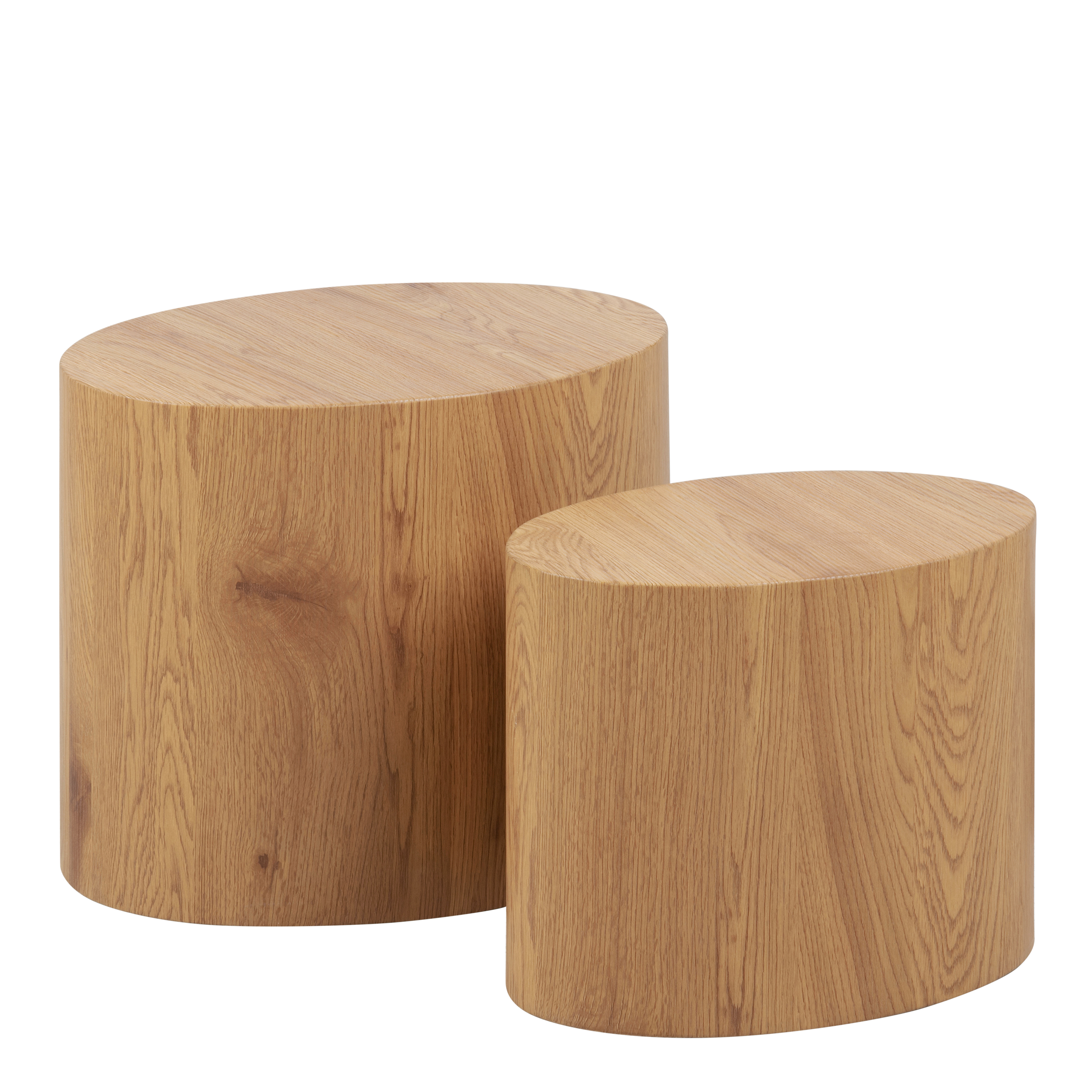 Mice Oval Coffee Table in Oak Set of 2 - Rosalind Collection