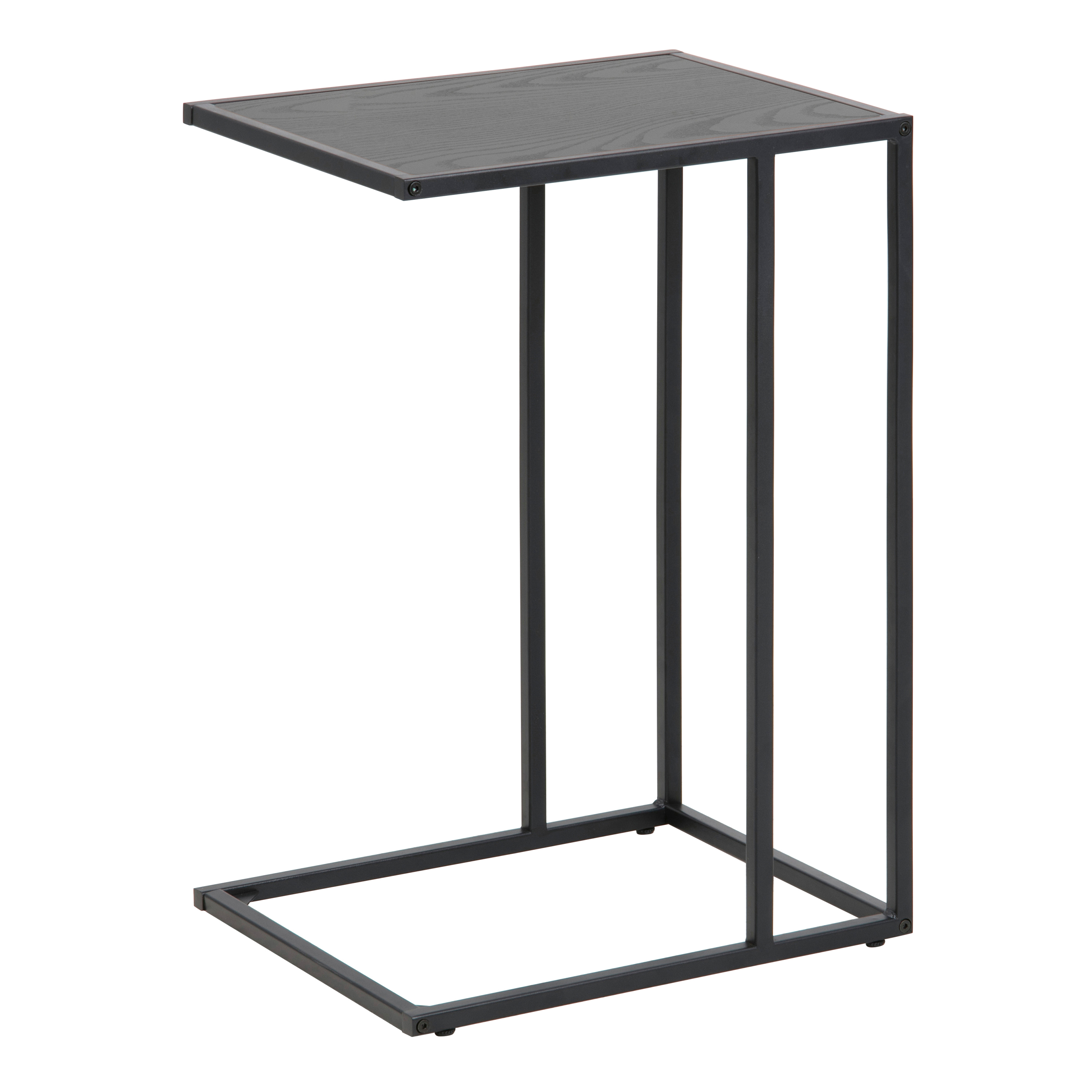 Seaford Black Metal Side Table with Black Top - Rosalind Collection