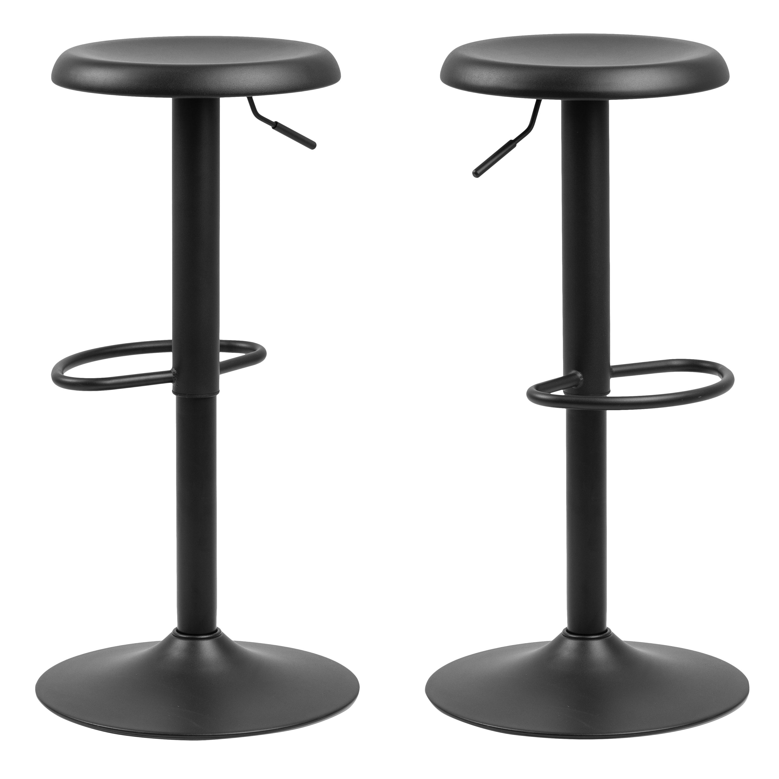 Finch Black Bar Stool without Back Set of 2 - Rosalind Collection