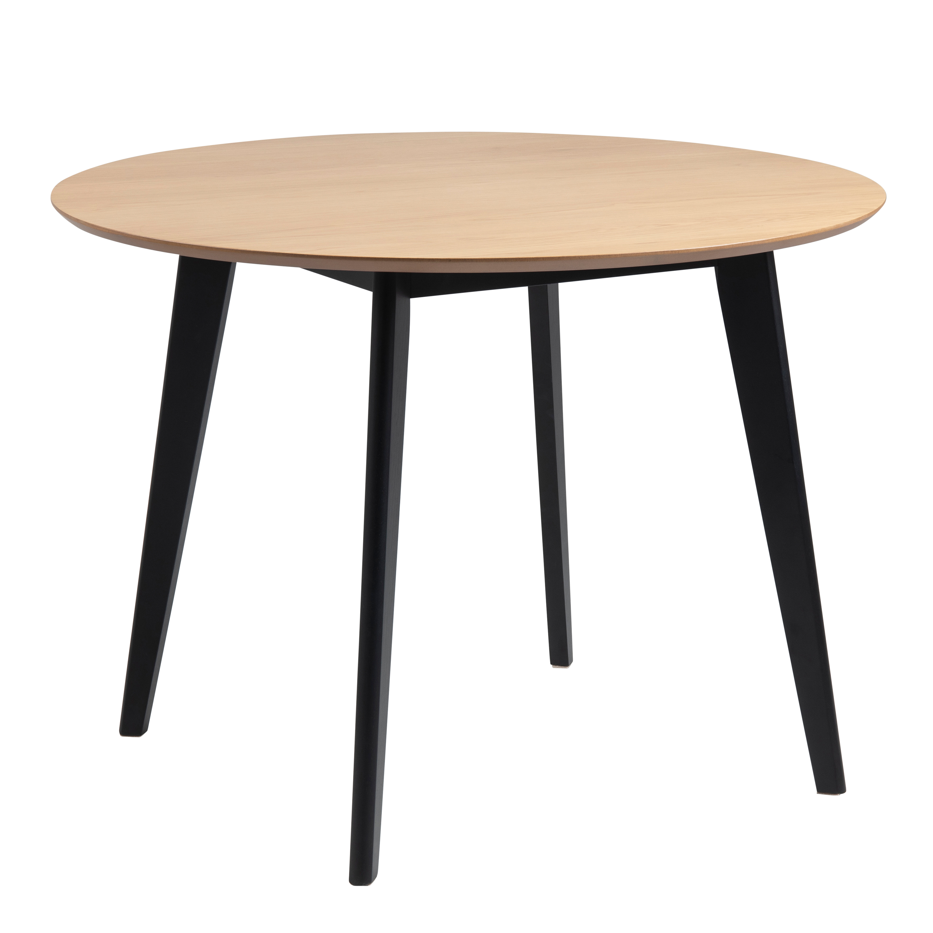 Roxby Round Dining Table in Oak & Black - Rosalind Collection