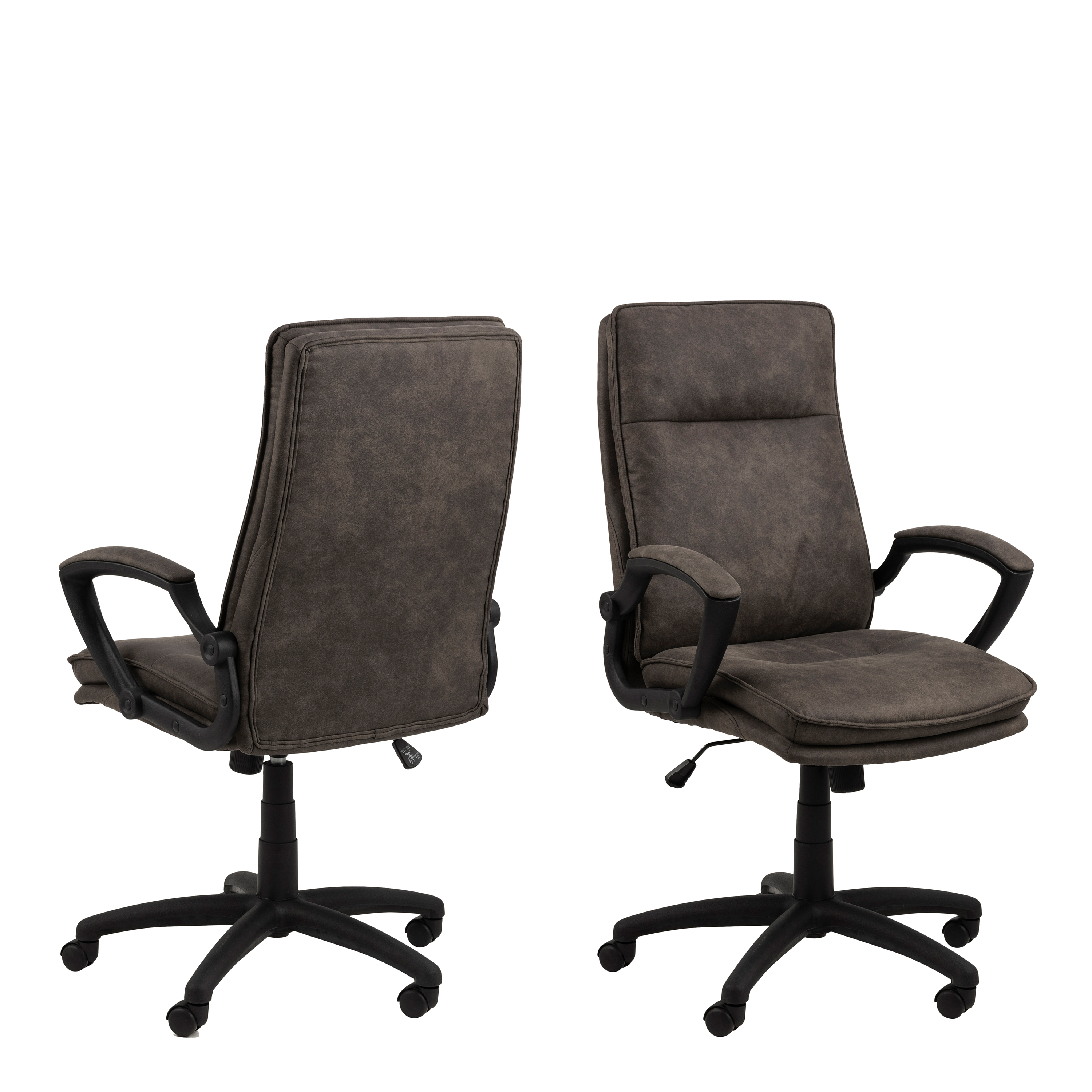 Brad Swiverl Desk chair with Armrest in Black - Rosalind Collection